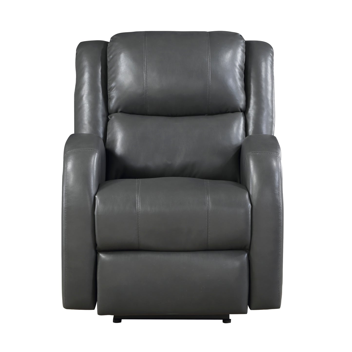 Homelegance Foxcroft Reclining Chair Power Recliner in Gray Faux Leather 9316PUGY-1PW