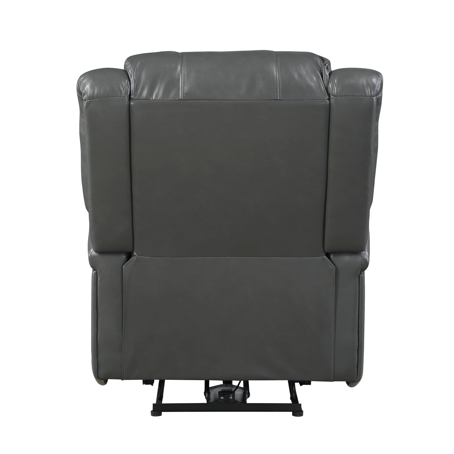 Homelegance Foxcroft Reclining Chair Power Recliner in Gray Faux Leather 9316PUGY-1PW