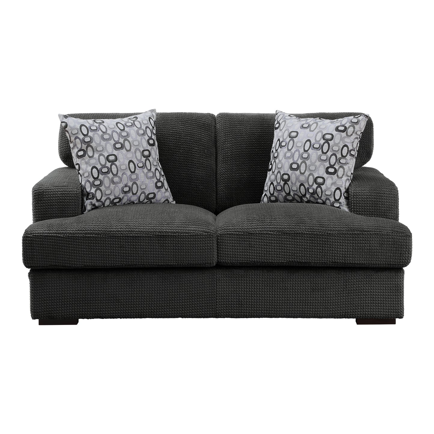Homelegance Rivermeade Loveseat Gray Textured Microfiber 9318CBN-2