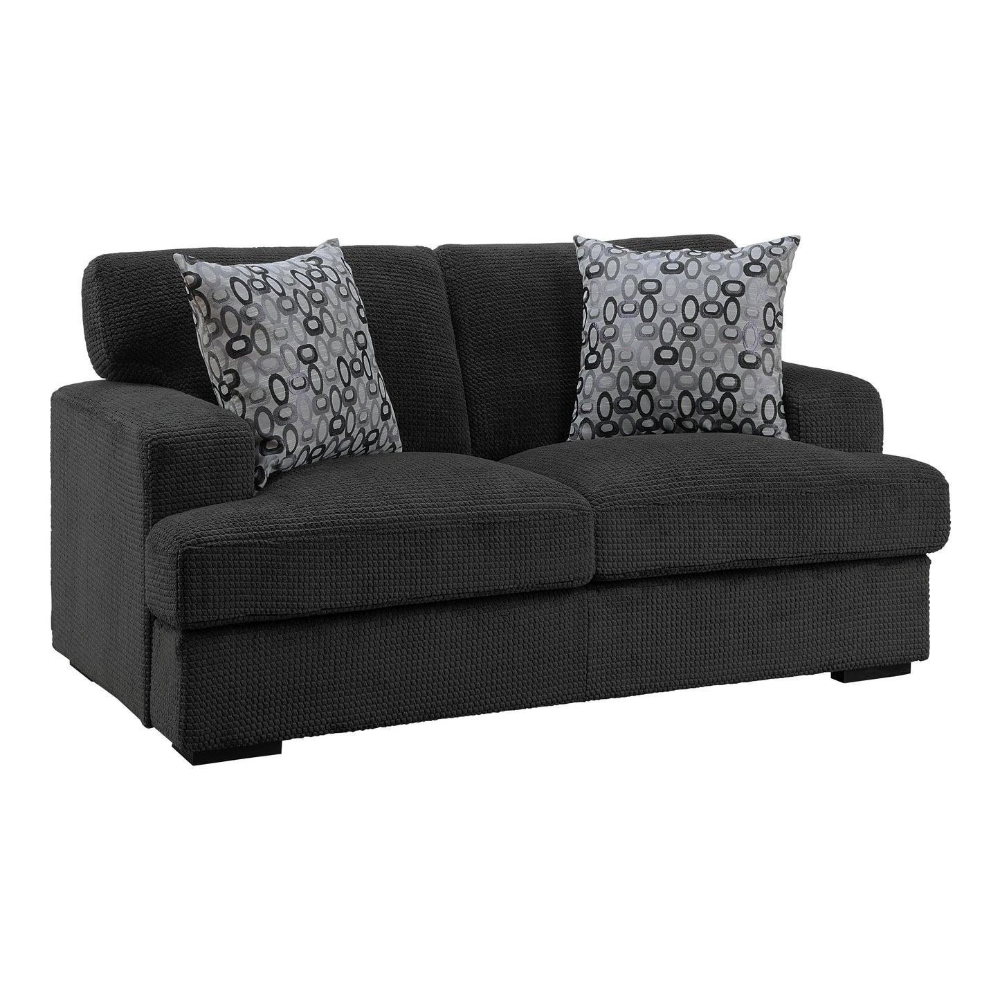 Homelegance Rivermeade Loveseat Gray Textured Microfiber 9318CBN-2