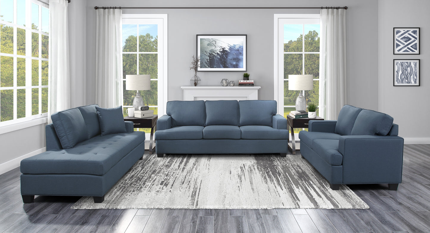 Homelegance Elmont Loveseat in Textured Blue Fabric 9327BU-2