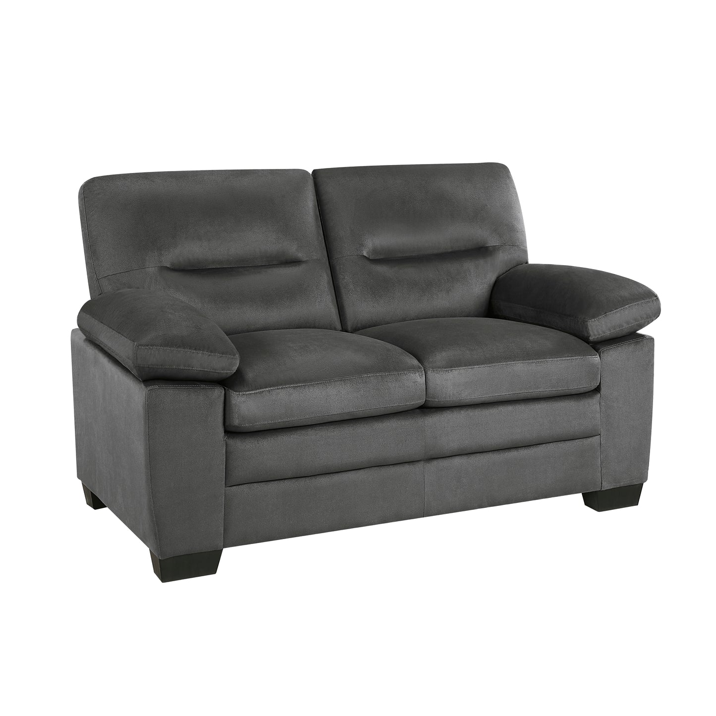Homelegance Keighly Loveseat in Dark Gray Textured Fabric 9328DG-2