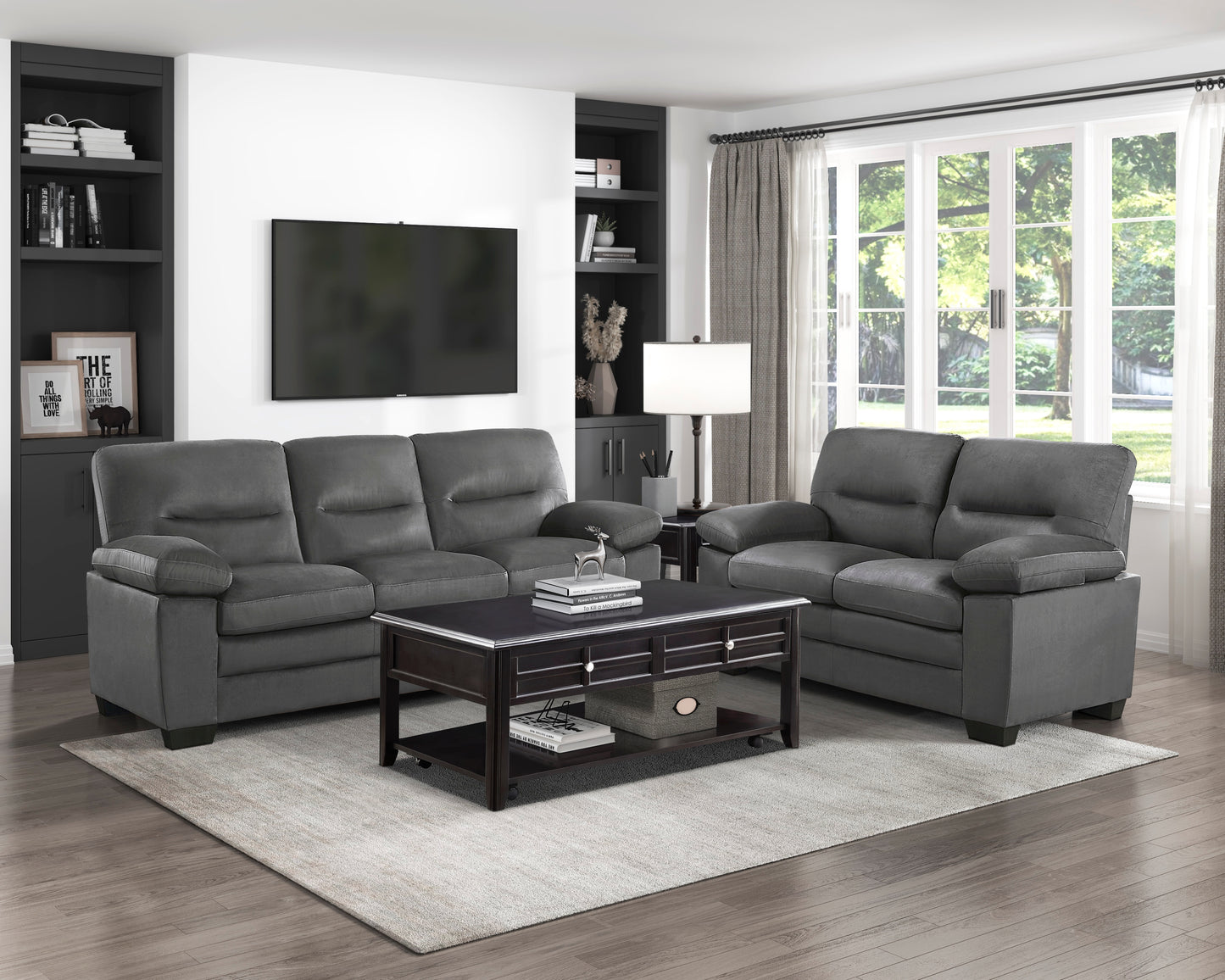 Homelegance Keighly Dark Gray Sectional Sofa 9328DG-3