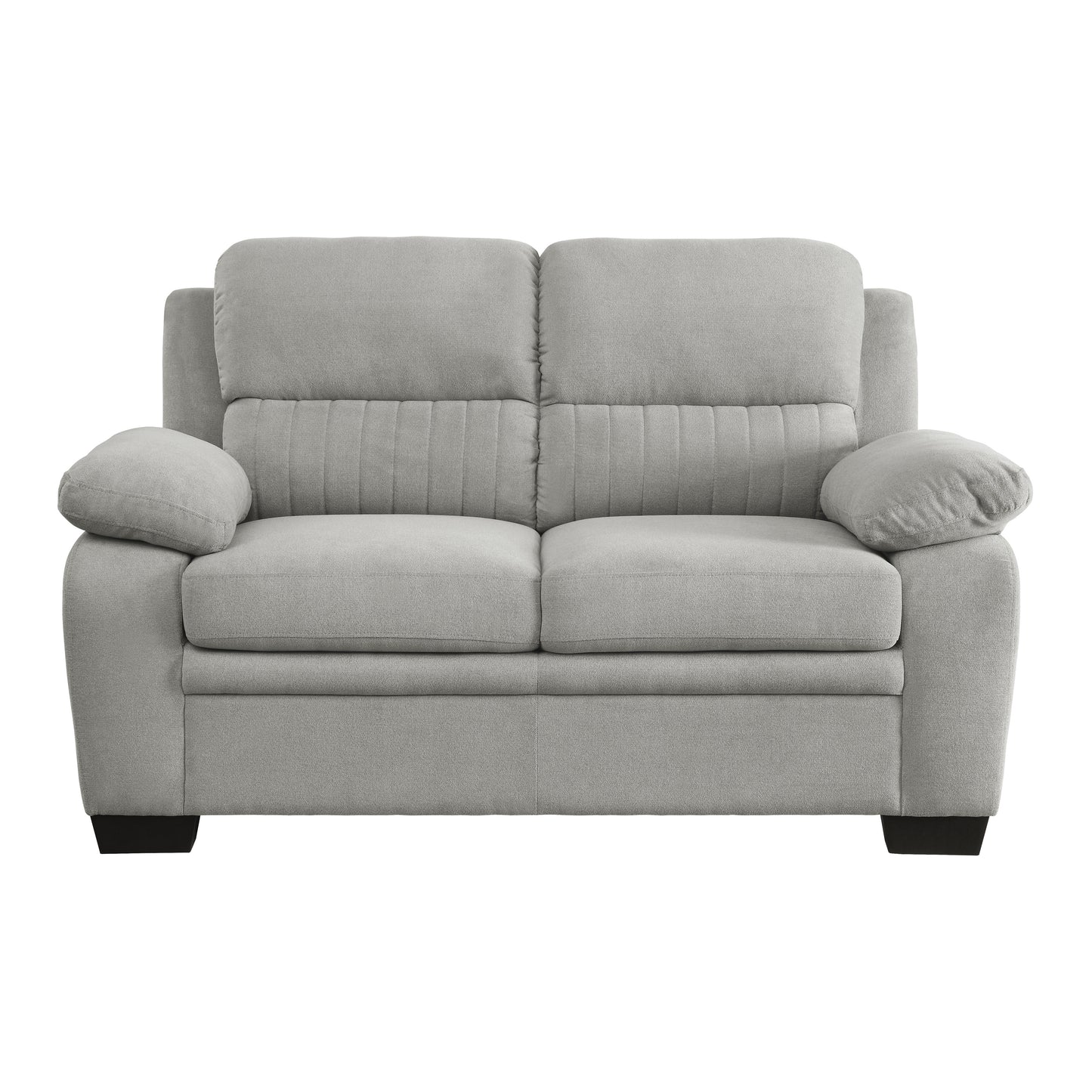 Homelegance Holleman Gray Loveseat Textured Fabric Upholstery 9333GY-2