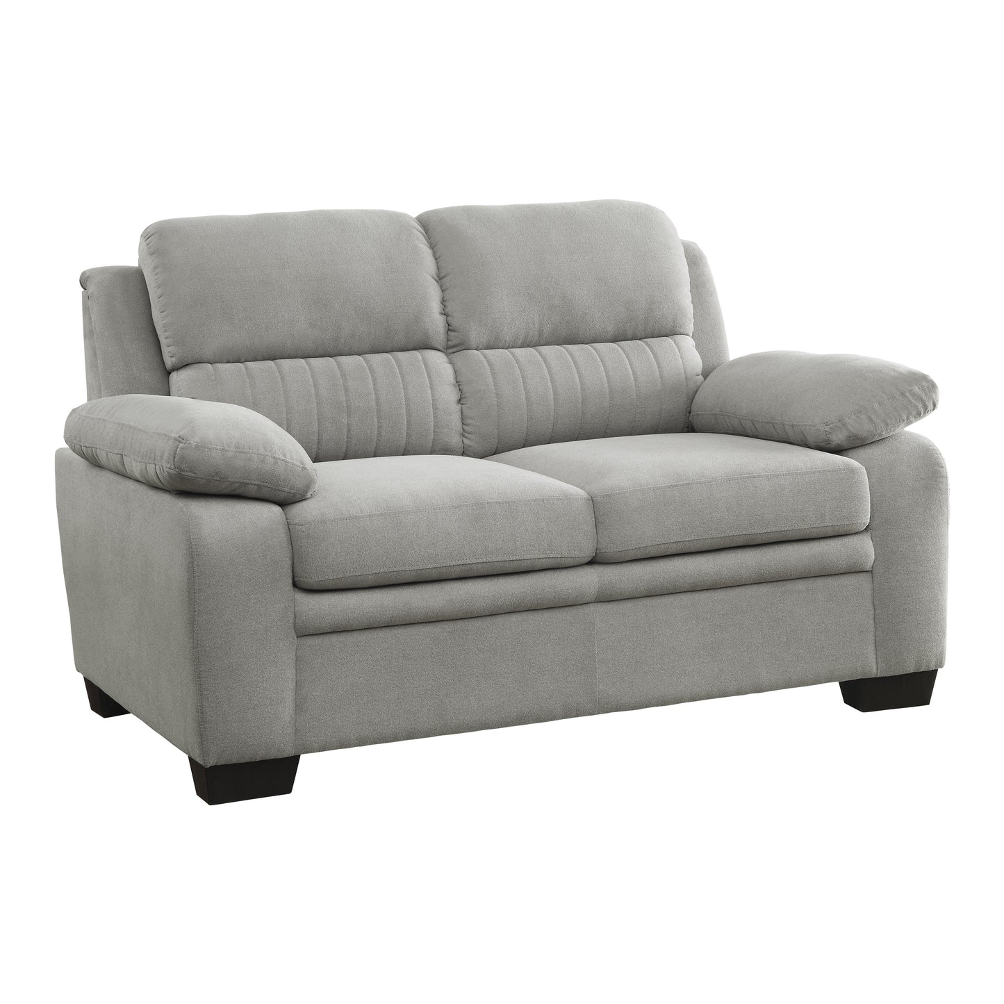 Homelegance Holleman Gray Loveseat Textured Fabric Upholstery 9333GY-2