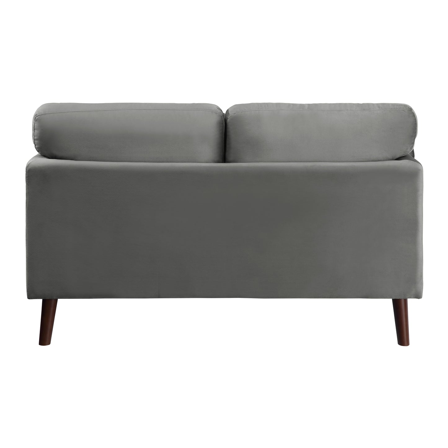 Homelegance Tolley Loveseat in Gray Velvet with Reversible Cushions 9338GY-2