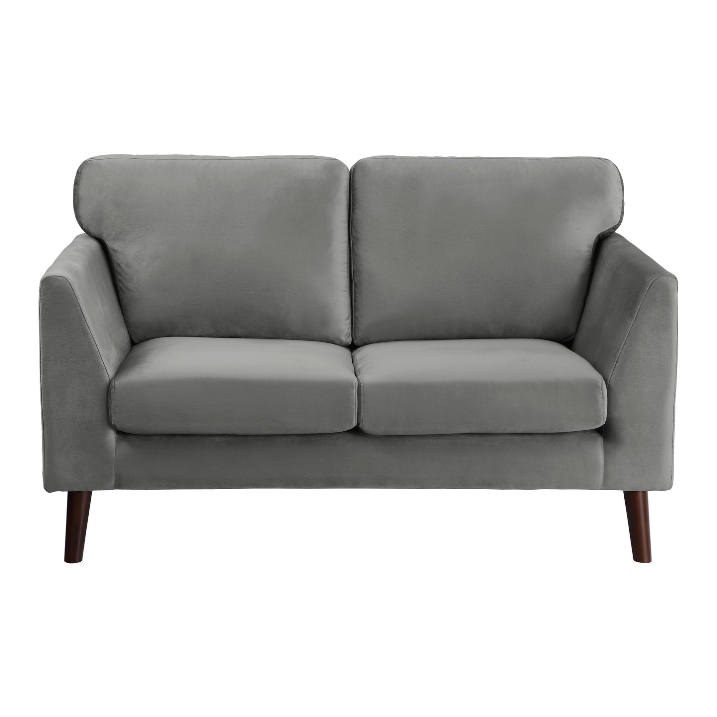 Homelegance Tolley Loveseat in Gray Velvet with Reversible Cushions 9338GY-2