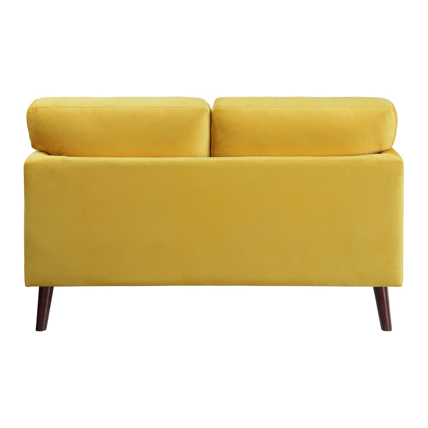 Homelegance Tolley Loveseat in Yellow Velvet with Reversible Cushions 9338YW-2