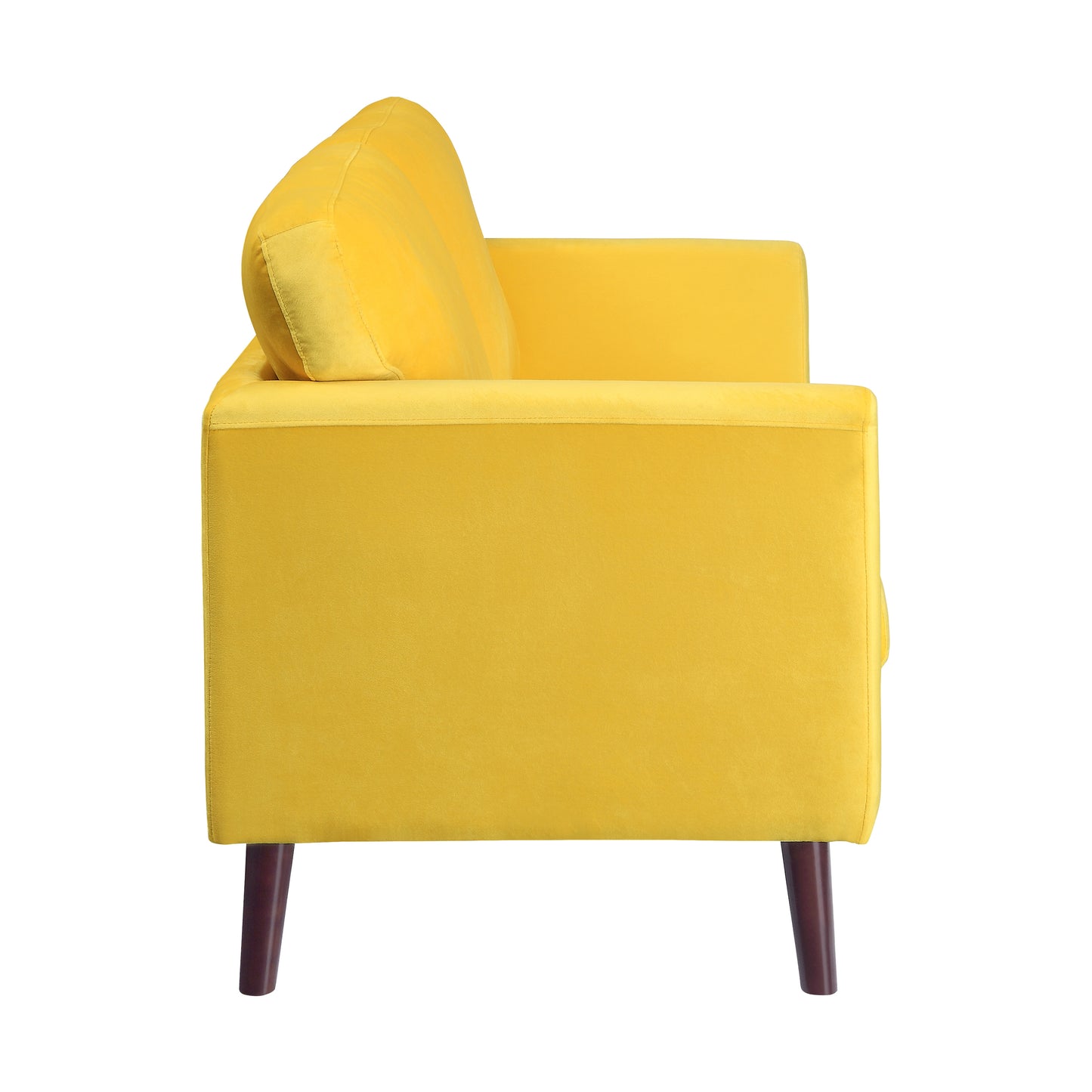 Homelegance Tolley Loveseat in Yellow Velvet with Reversible Cushions 9338YW-2