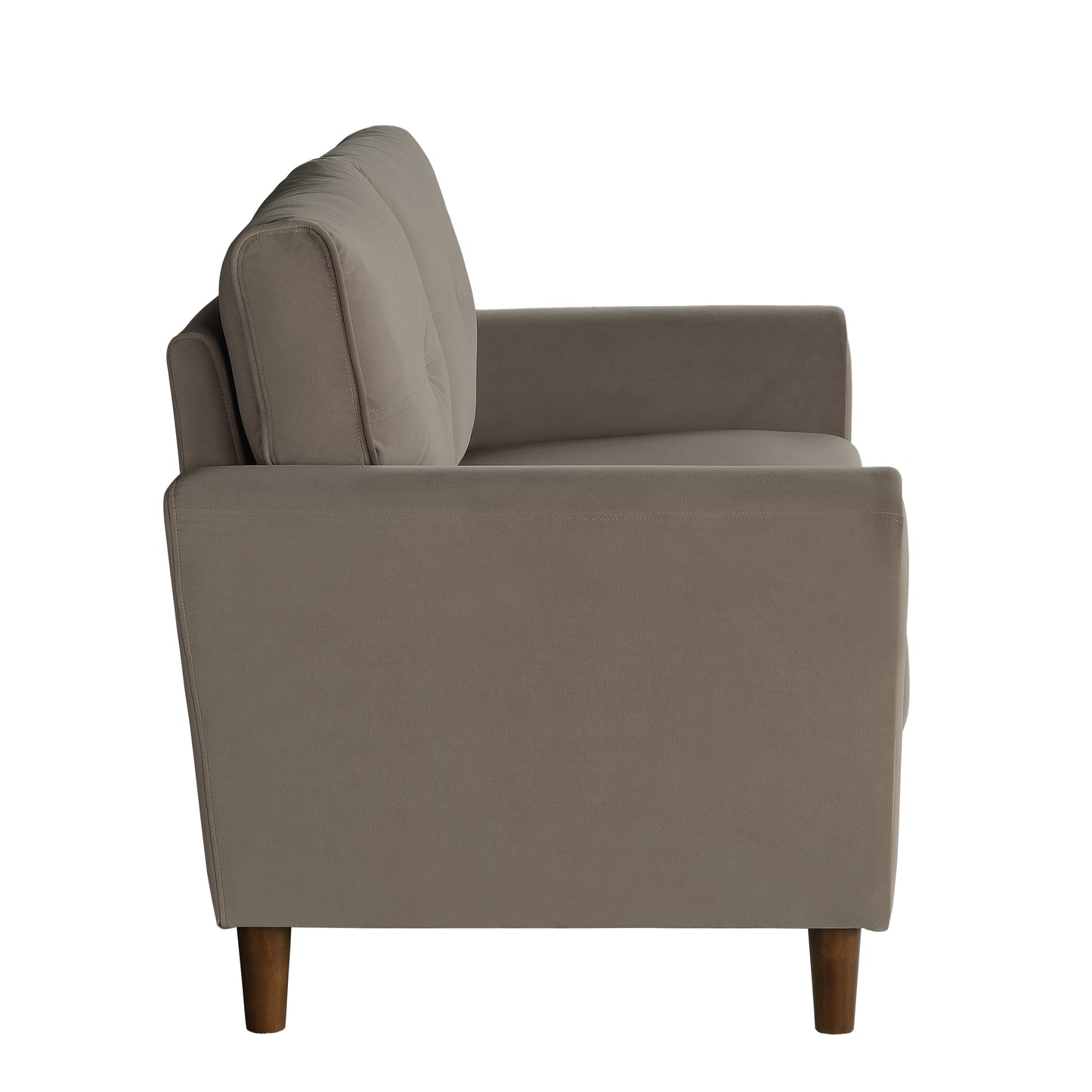 Homelegance Dunleith Loveseat in Brown Velvet with Tufted Detail 9348BRW-2