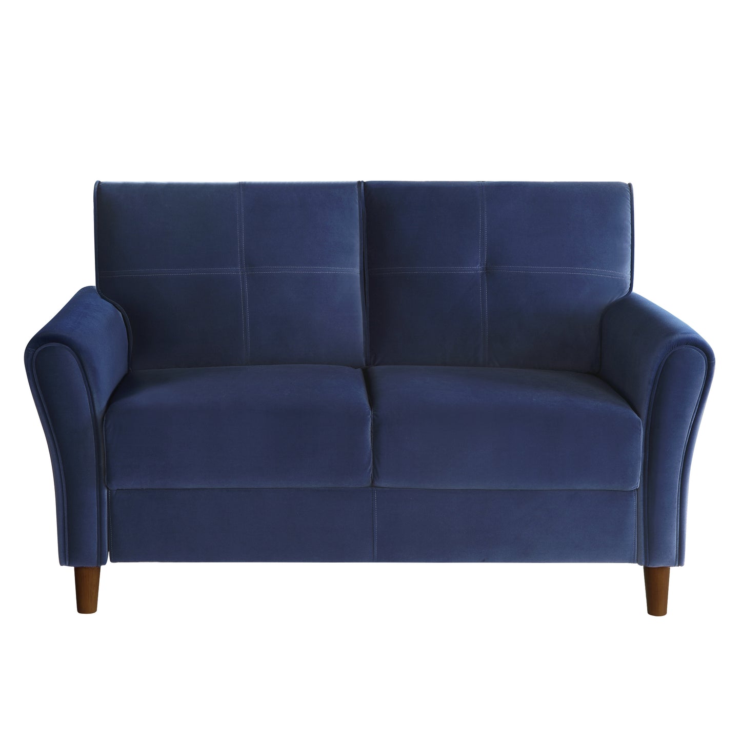 Homelegance Dunleith Loveseat in Blue Velvet with Tufted Detail 9348BUE-2
