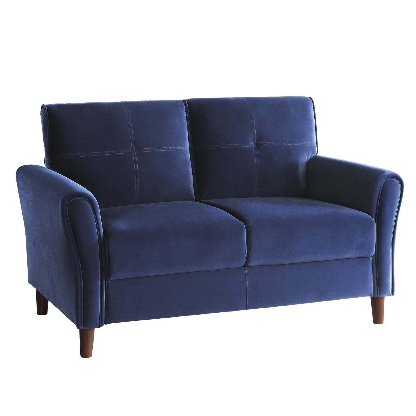 Homelegance Dunleith Loveseat in Blue Velvet with Tufted Detail 9348BUE-2