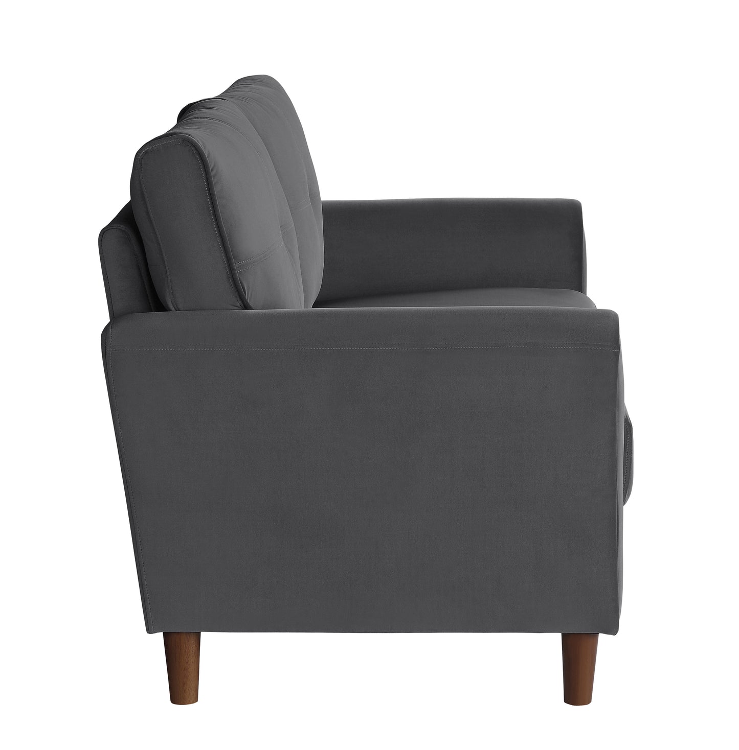 Homelegance Dunleith Loveseat in Gray Velvet with Tufted Detail 9348GRY-2