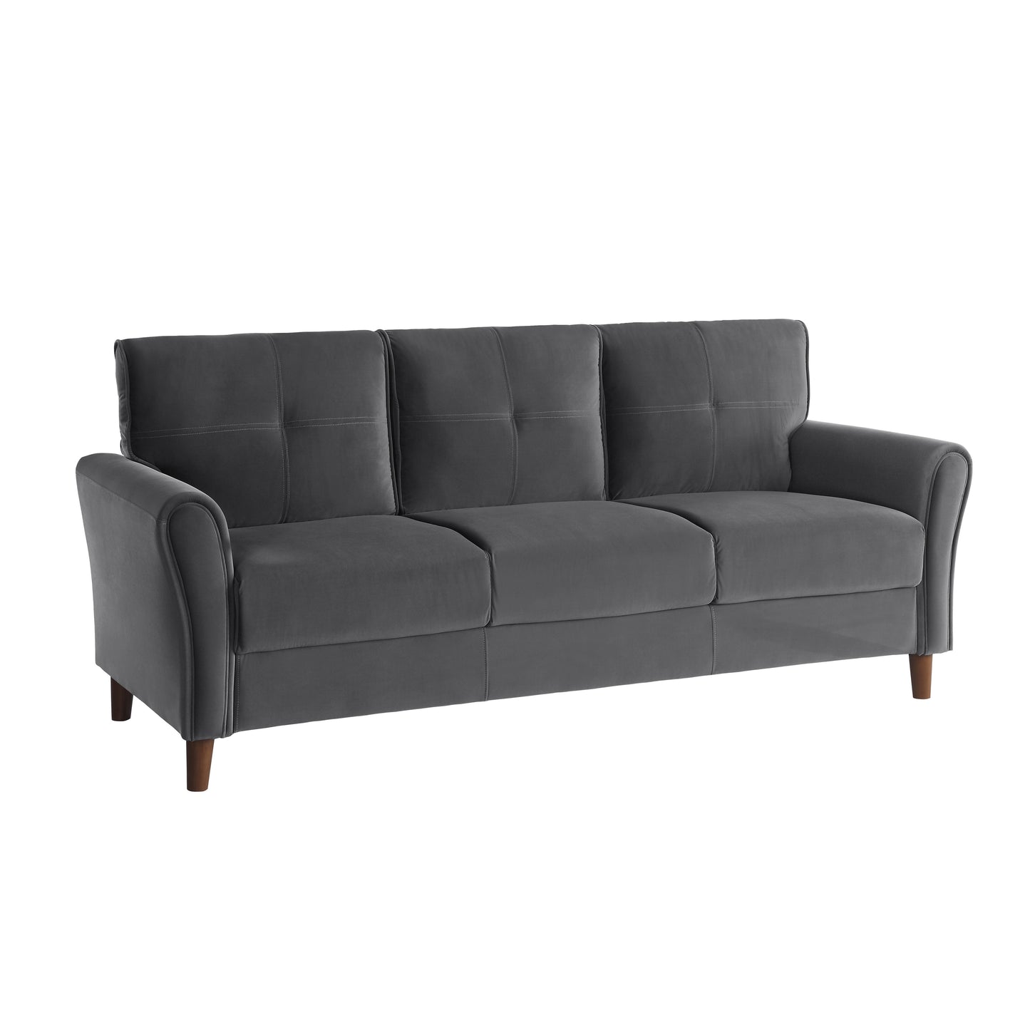 Homelegance Dunleith Sectional Sofa Gray Velvet Modern Elegance 9348GRY-3
