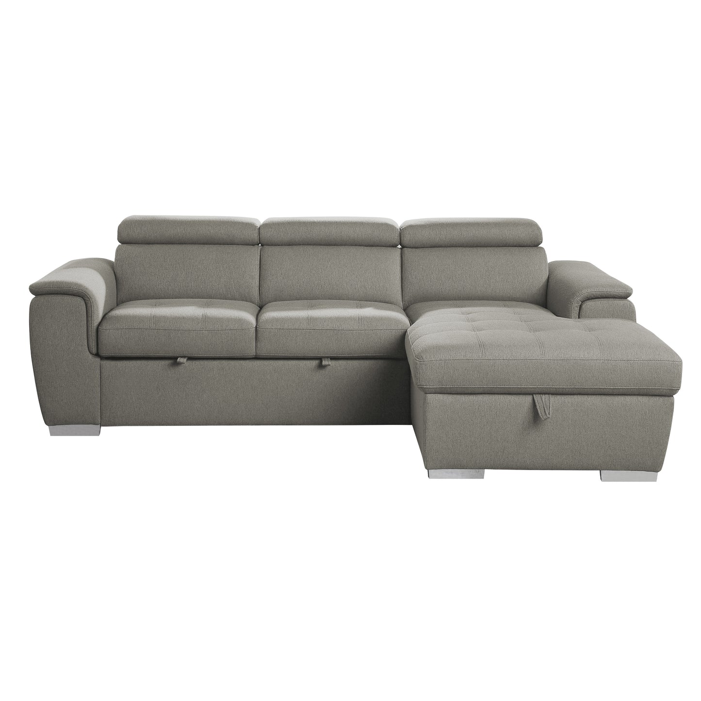 Homelegance Berel Sectional Sofa Brown Chenille with Pull-Out Bed and Storage 9355BR-22LRC