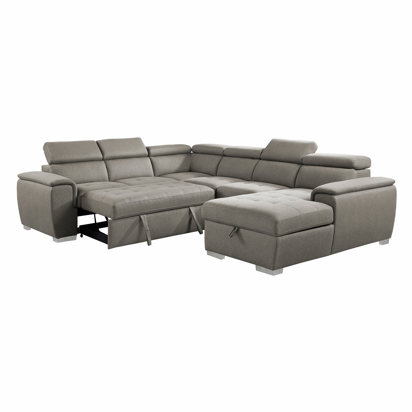 Homelegance Berel Sectional Sofa in Brown 9355BR-42LRC