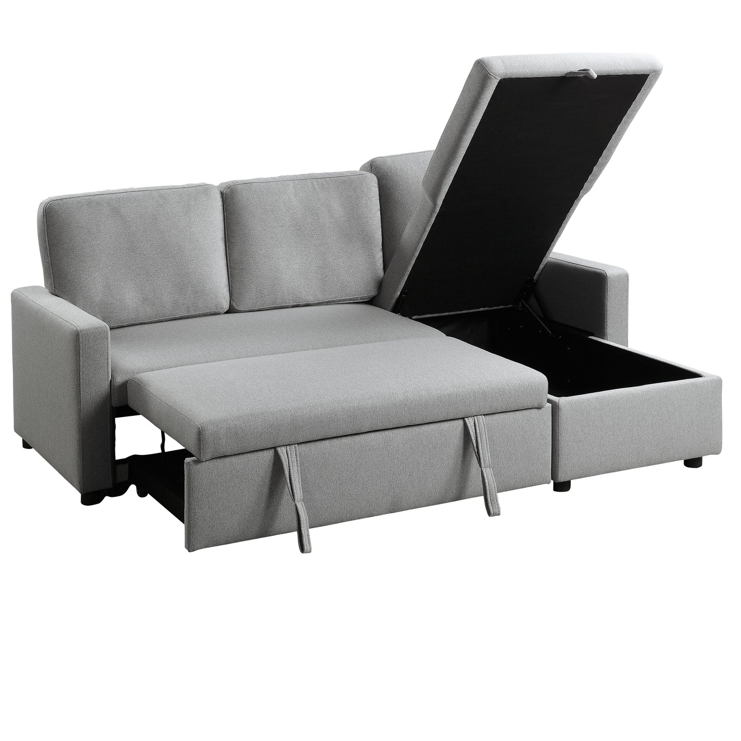 Homelegance Brandolyn Light Gray Reversible Sectional Sofa with Pull-Out Bed 9359GRY-SC