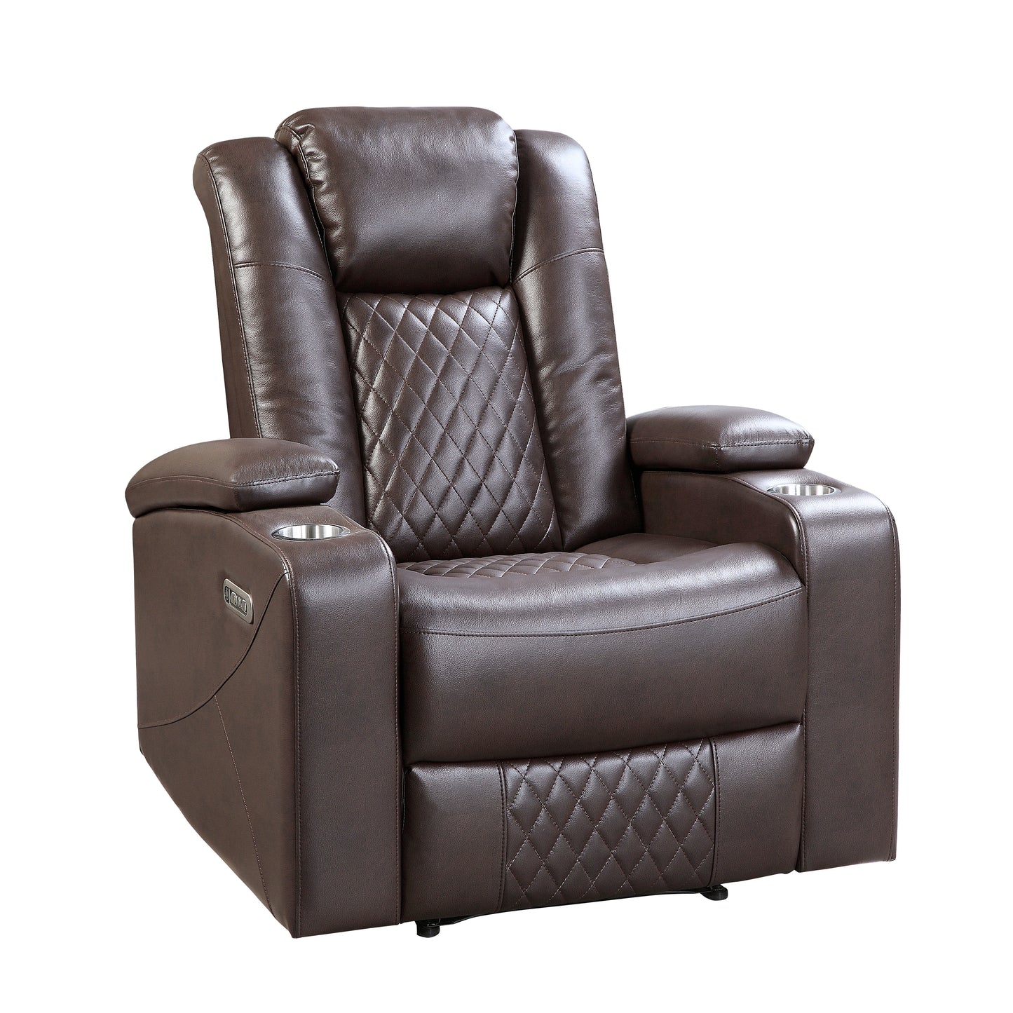 Homelegance Caelan Reclining Chair Power Recliner Dark Brown 9366DB-1PWH