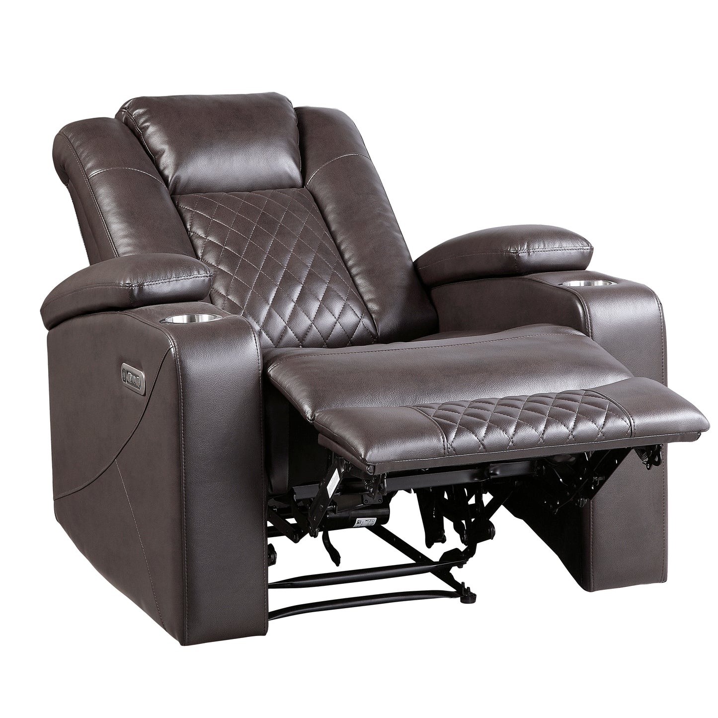 Homelegance Caelan Reclining Chair Power Recliner Dark Brown 9366DB-1PWH