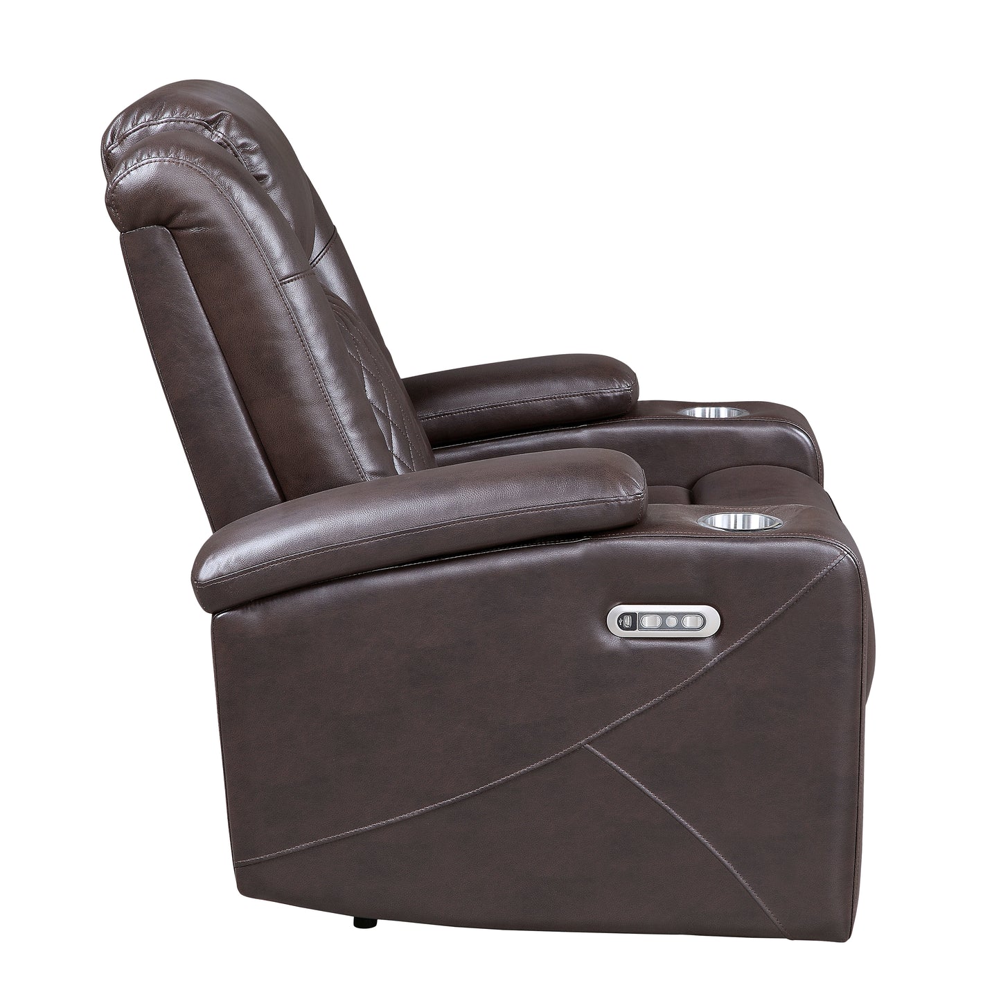 Homelegance Caelan Reclining Chair Power Recliner Dark Brown 9366DB-1PWH