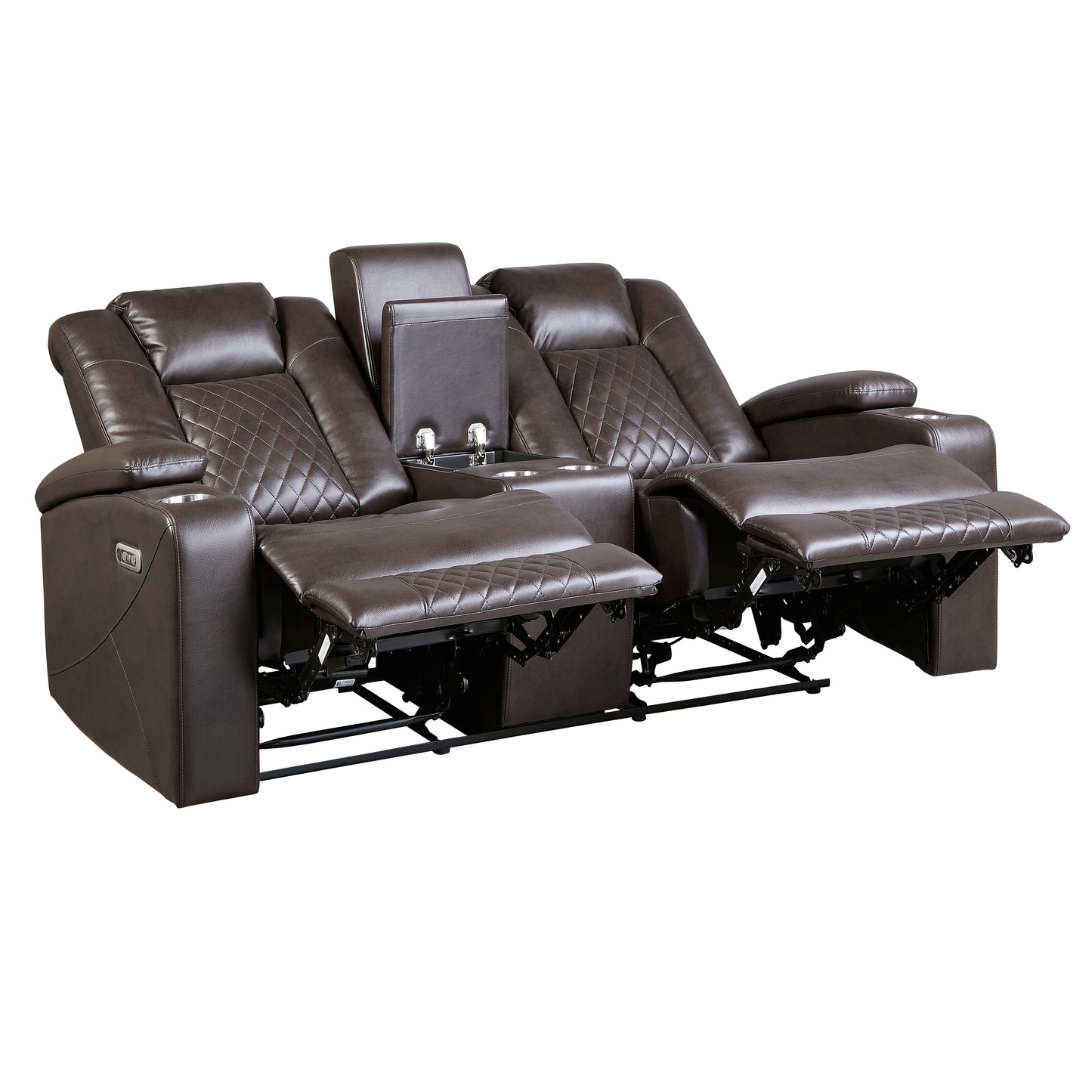 Homelegance Caelan Loveseat Power Reclining Dark Brown 9366DB-2PWH