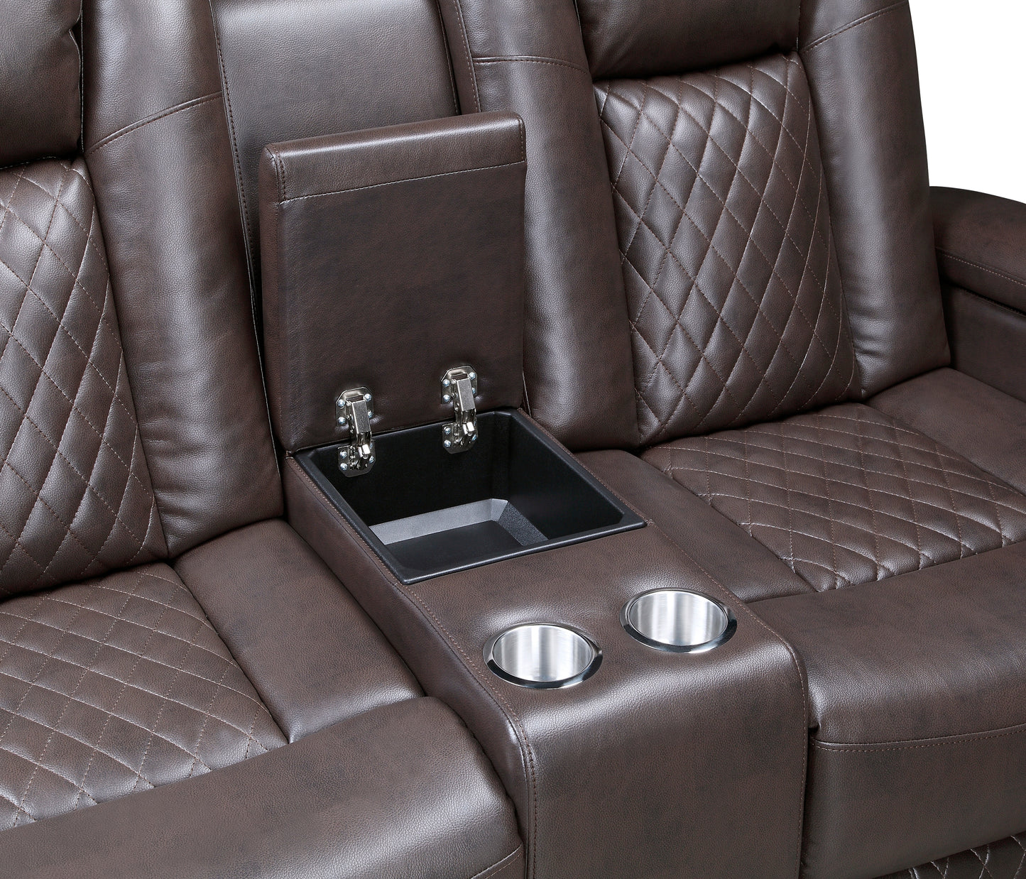 Homelegance Caelan Loveseat Power Reclining Dark Brown 9366DB-2PWH