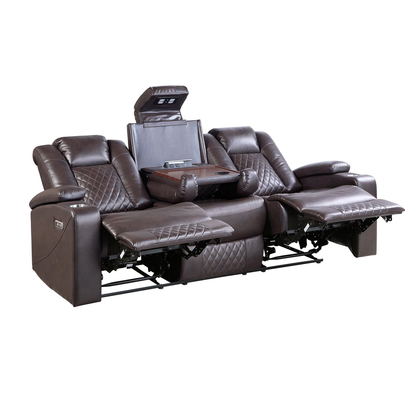 Homelegance Caelan Dark Brown Power Reclining Sectional Sofa 9366DB-3PWH