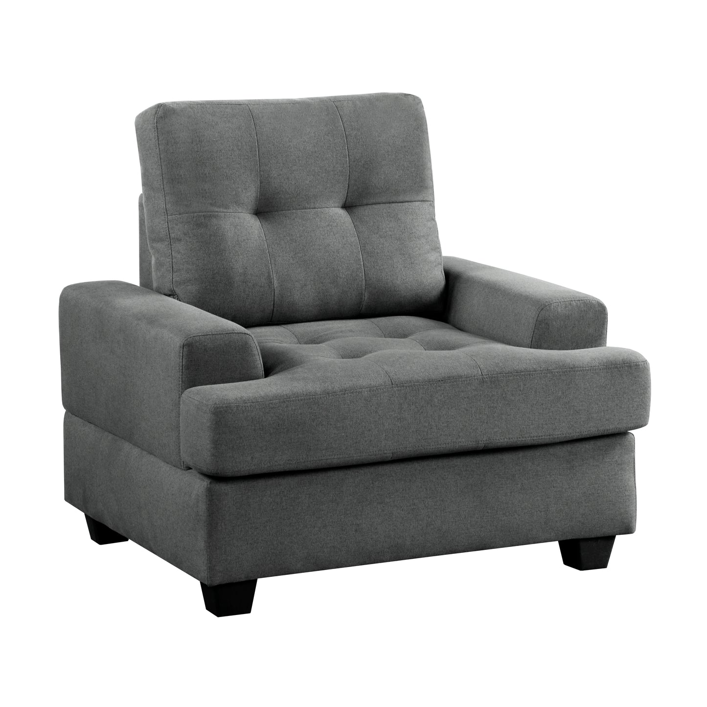 Homelegance Dunstan Accent Chair in Dark Gray Textured Fabric 9367DGY-1N