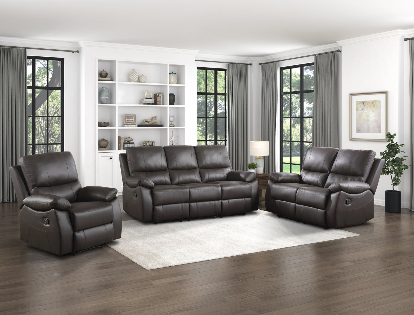 Homelegance Dawson Reclining Chair in Brown Faux Leather 9368BRW-1