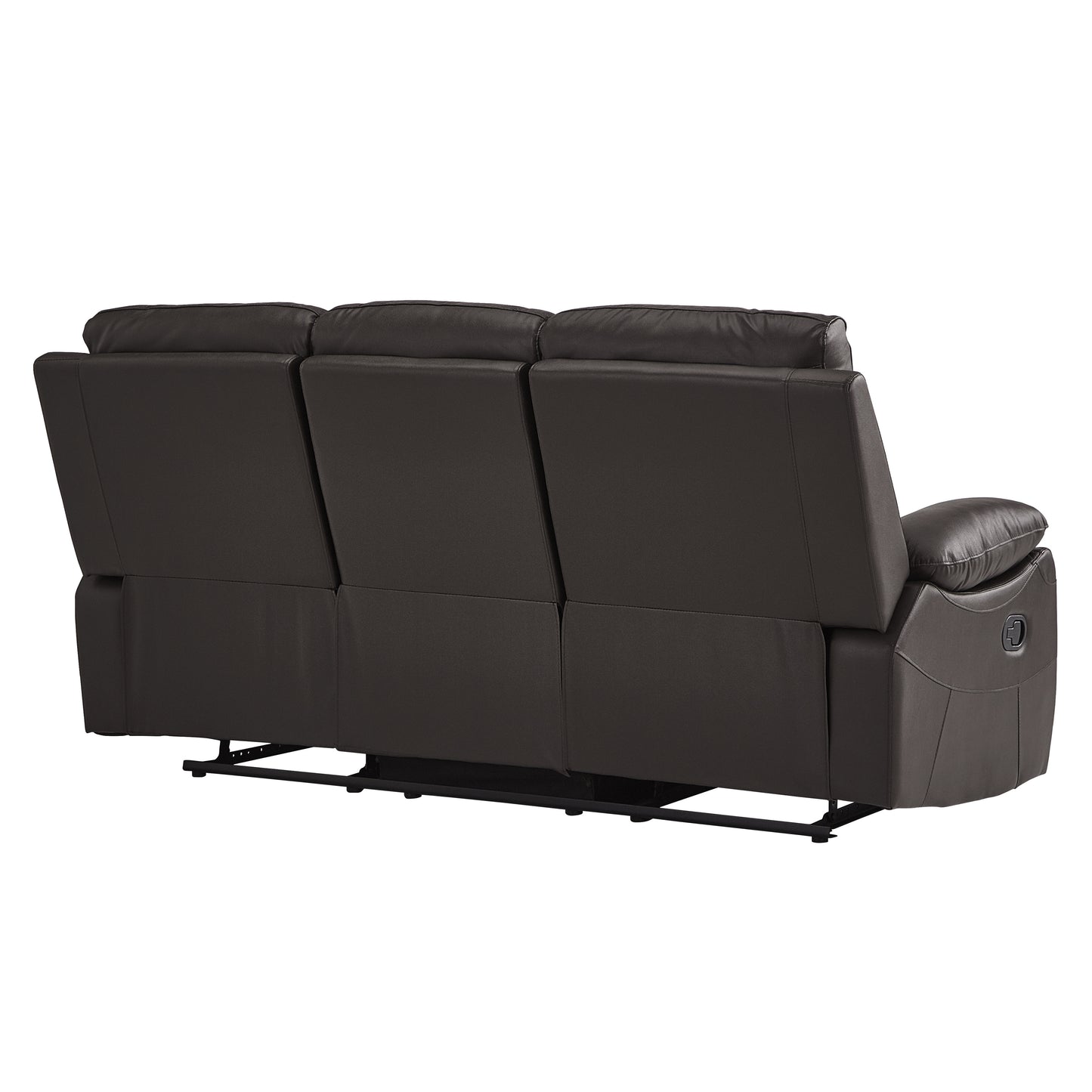 Homelegance Dawson Reclining Sofa in Brown Faux Leather 9368BRW-3