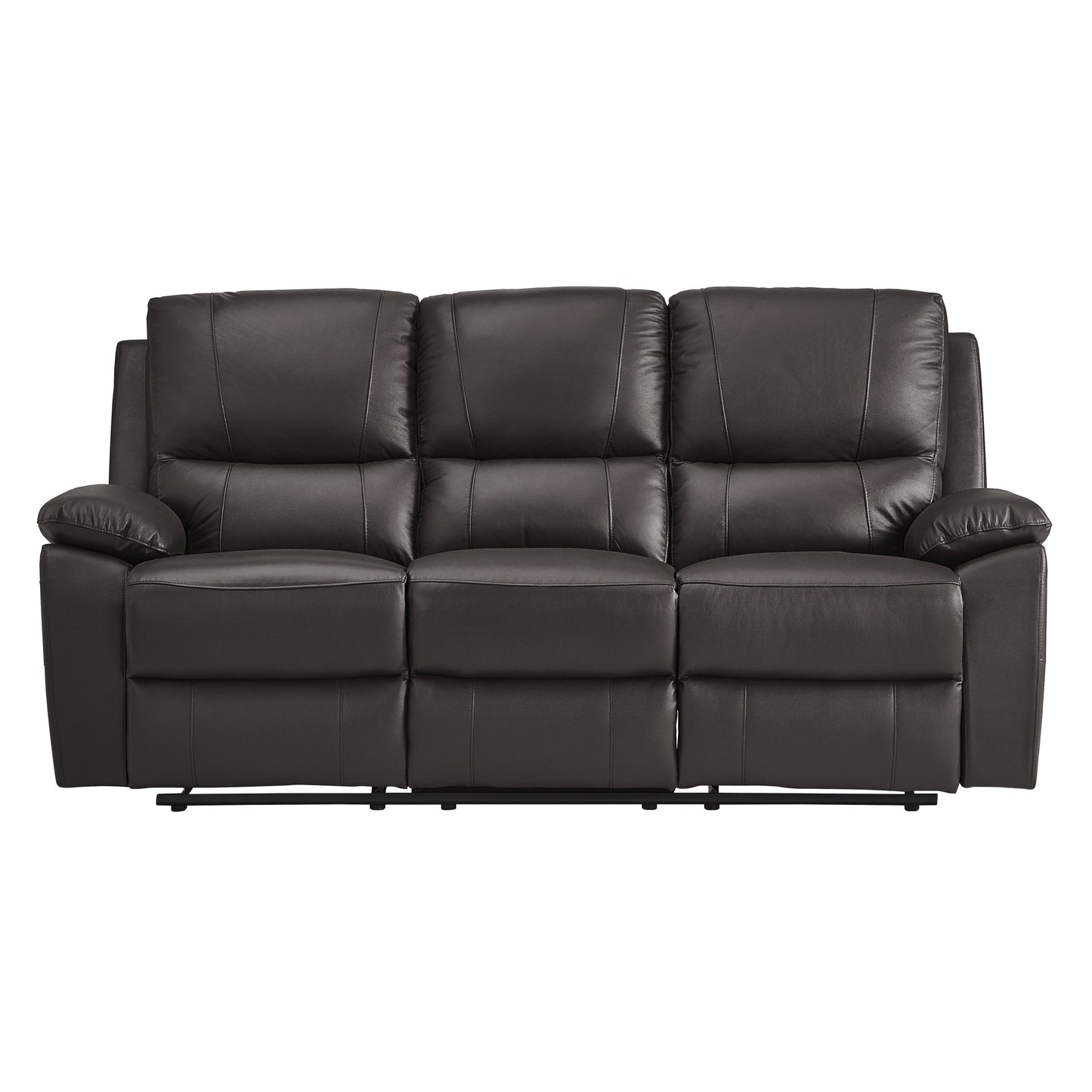Homelegance Dawson Reclining Sofa in Brown Faux Leather 9368BRW-3