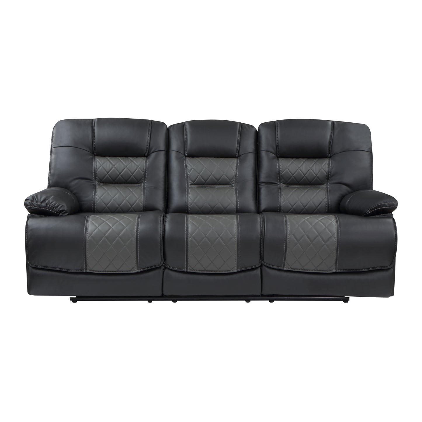 Homelegance Fabian Sectional Sofa Two-Tone Gray Faux Leather 9388GRY-3
