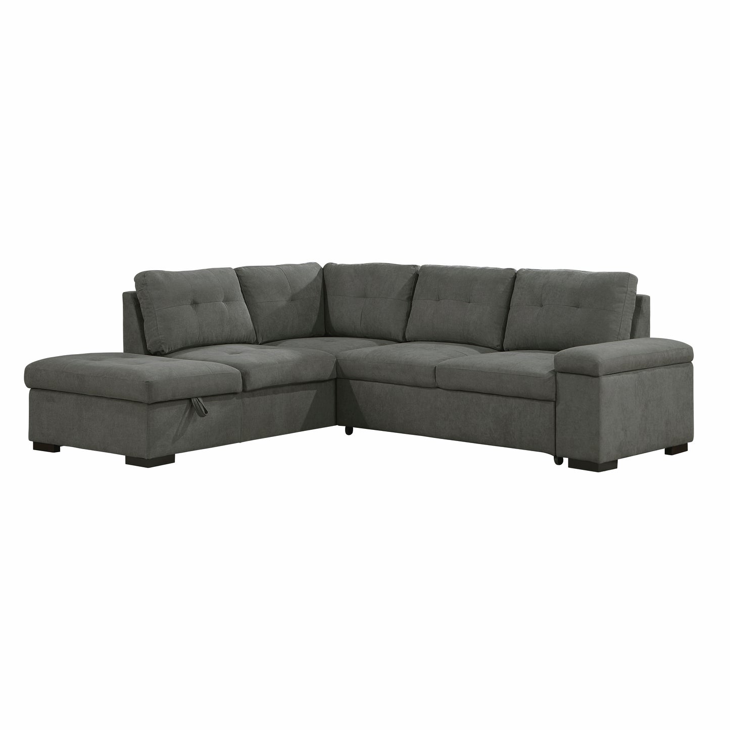 Homelegance Brooklyn Park Sectional Sofa in Dark Gray 9390DG-2LC2R