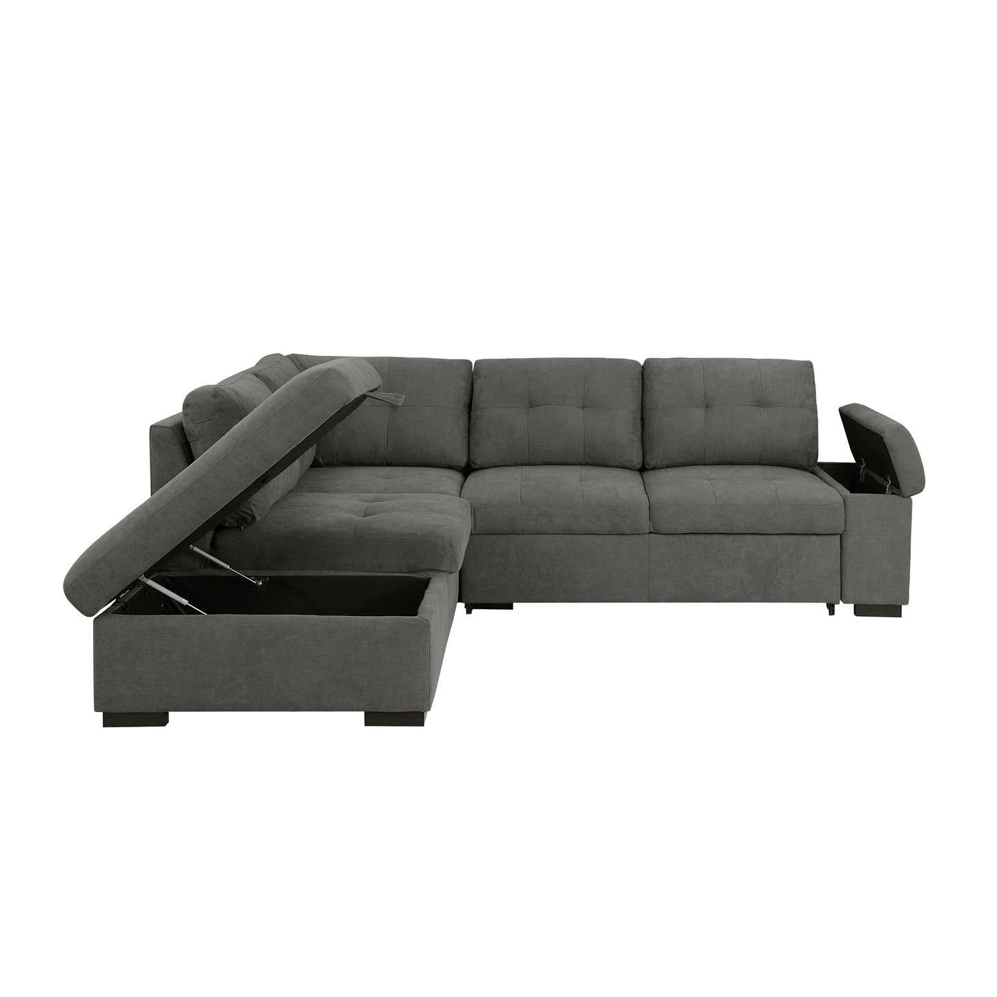 Homelegance Brooklyn Park Sectional Sofa in Dark Gray 9390DG-2LC2R
