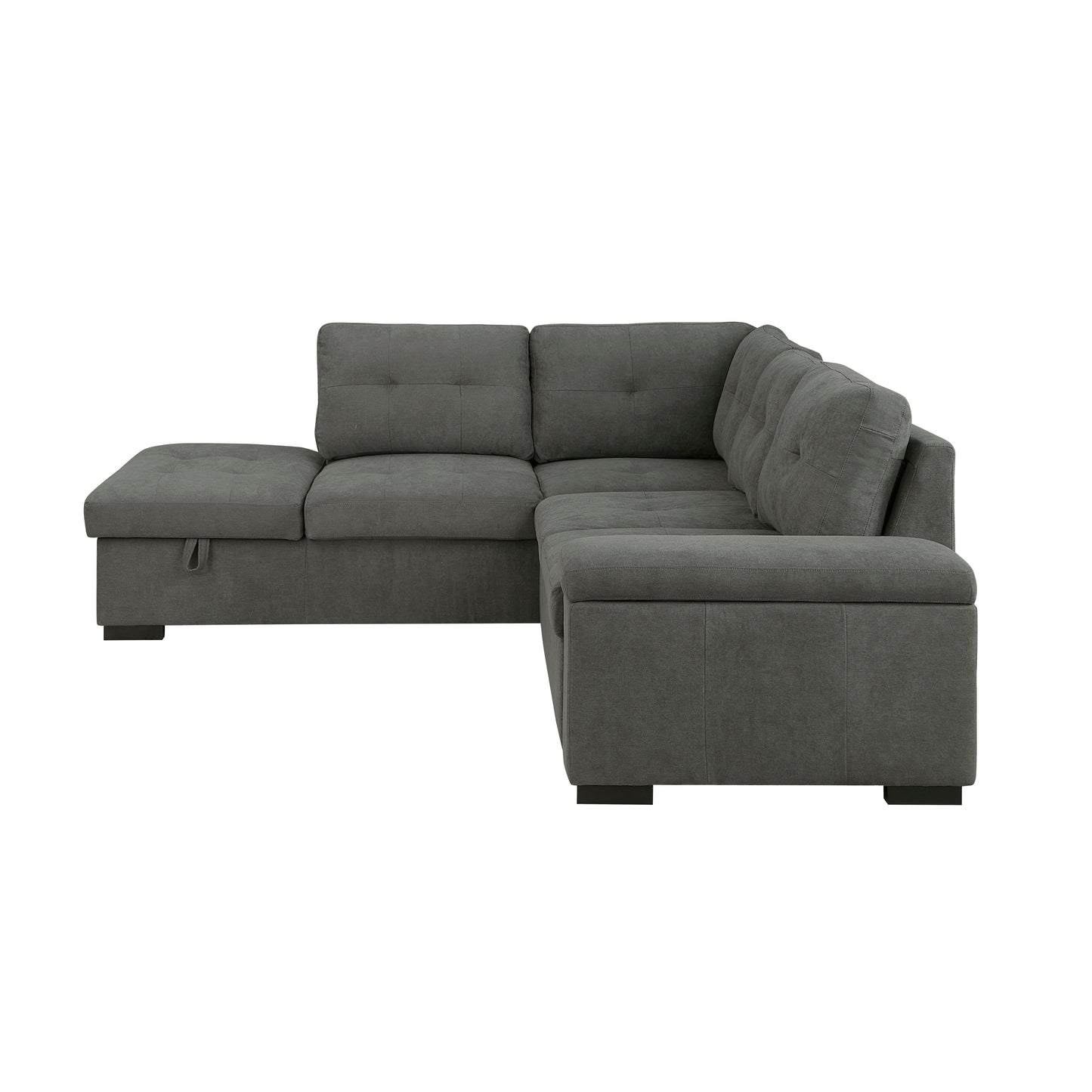 Homelegance Brooklyn Park Sectional Sofa in Dark Gray 9390DG-2LC2R