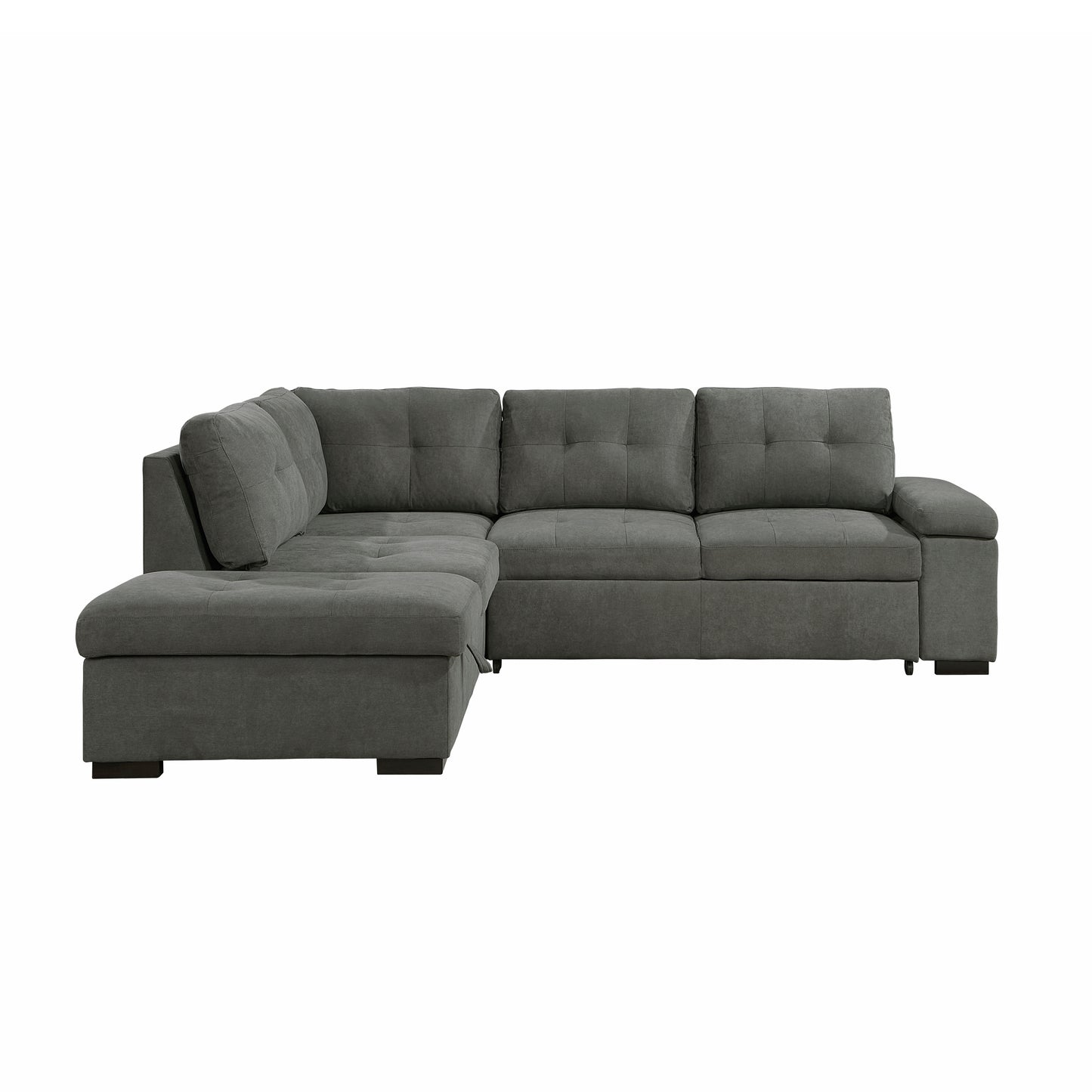 Homelegance Brooklyn Park Sectional Sofa in Dark Gray 9390DG-2LC2R