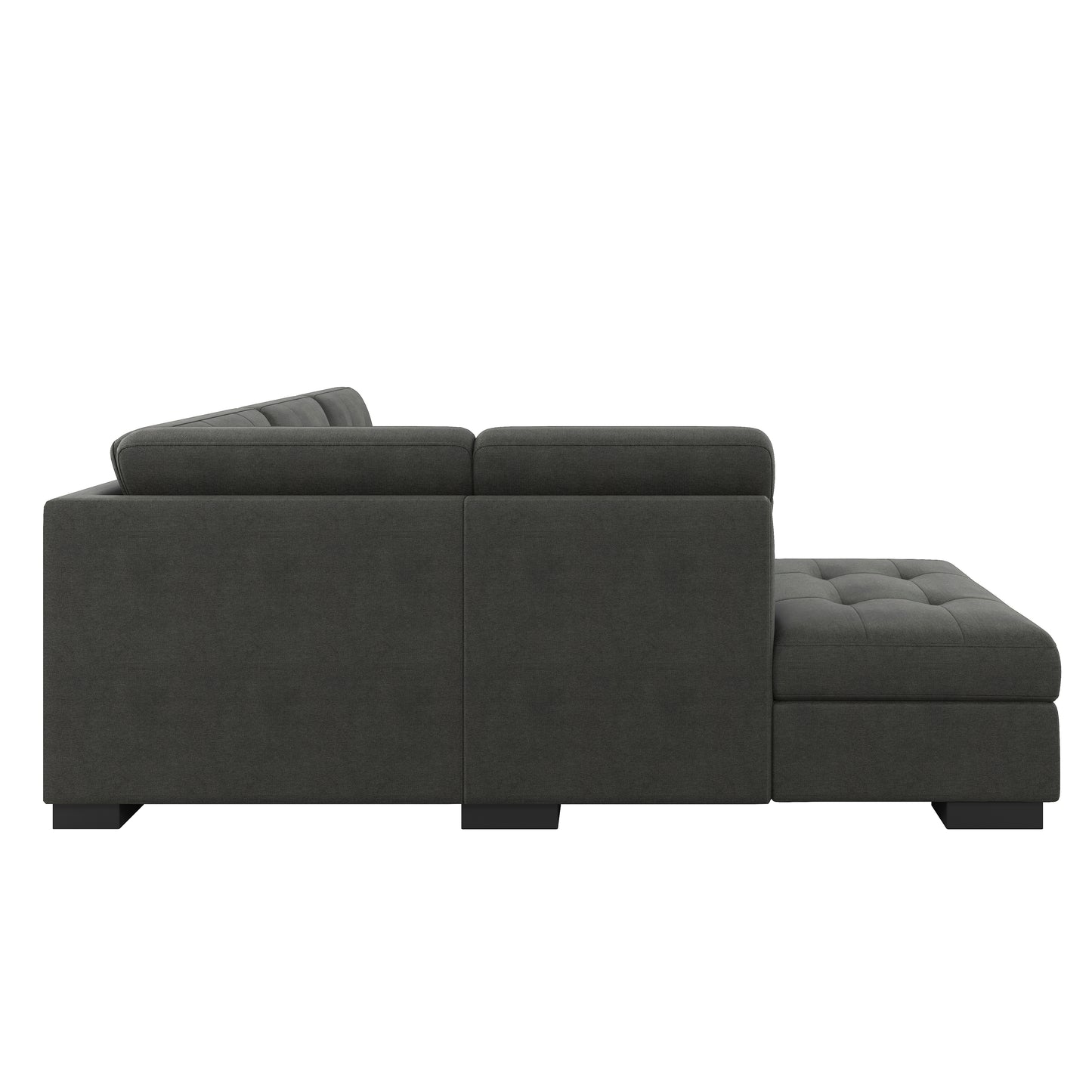 Homelegance Brooklyn Park Sectional Sofa in Dark Gray 9390DG-2LC2R
