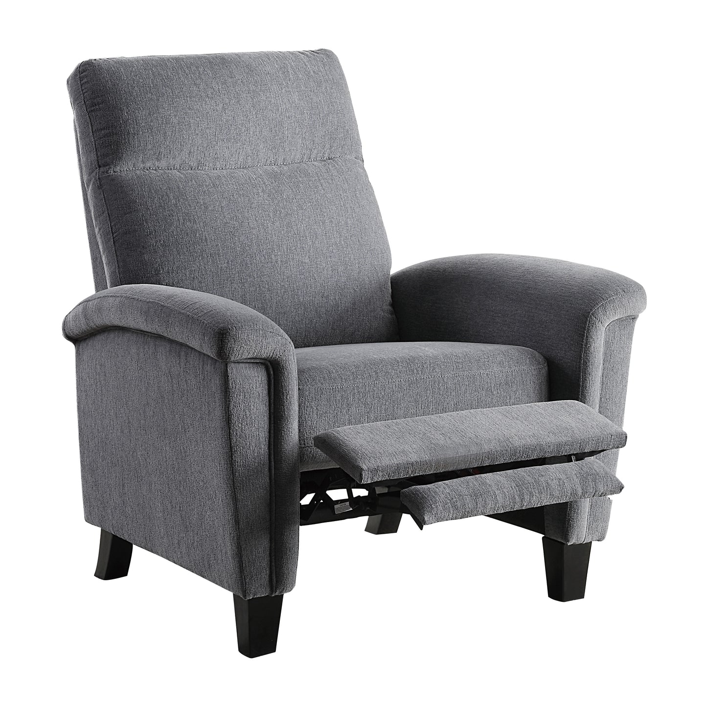 Homelegance Weiser Reclining Chair in Gray Chenille with Dark Brown Feet 9400CNGY-1
