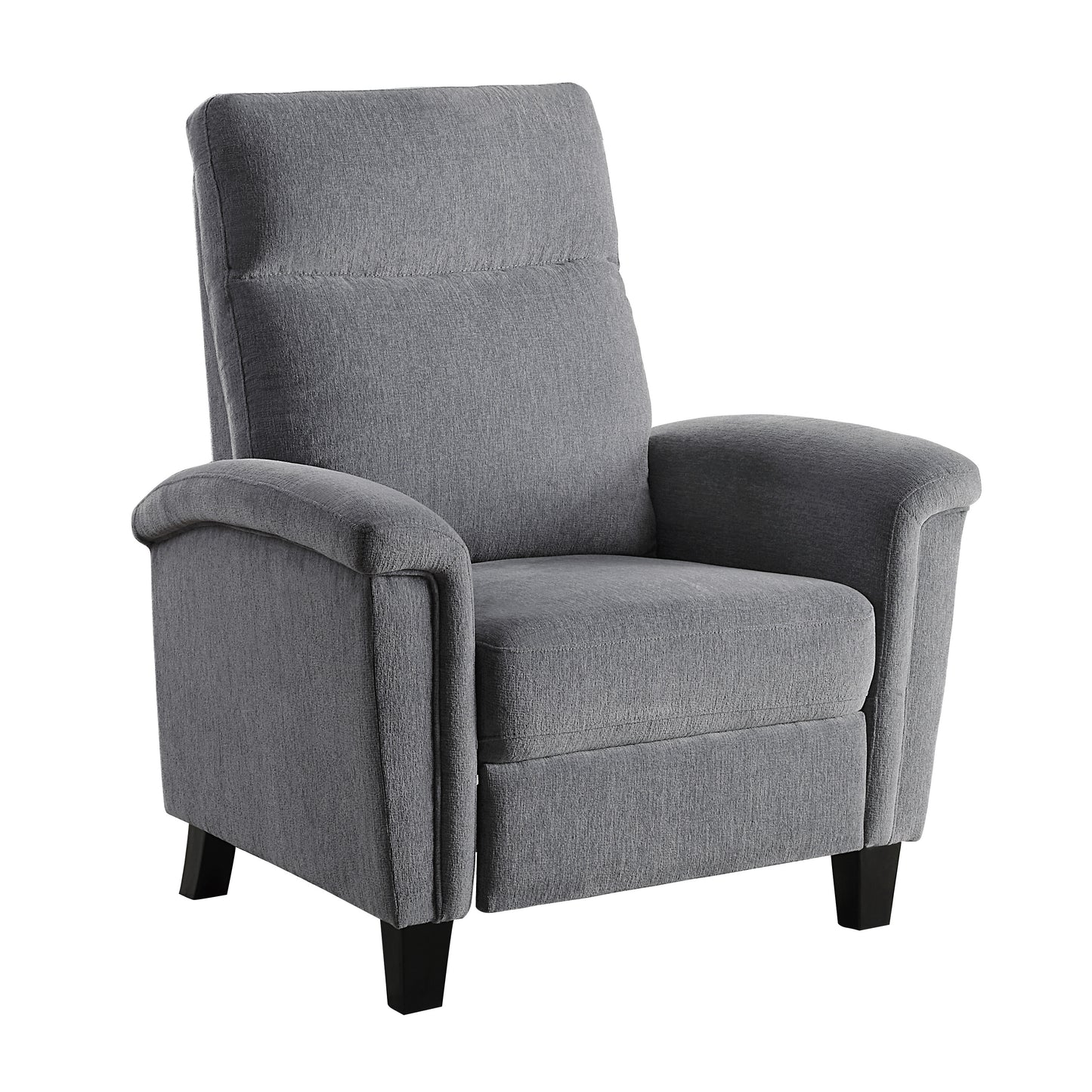 Homelegance Weiser Reclining Chair in Gray Chenille with Dark Brown Feet 9400CNGY-1
