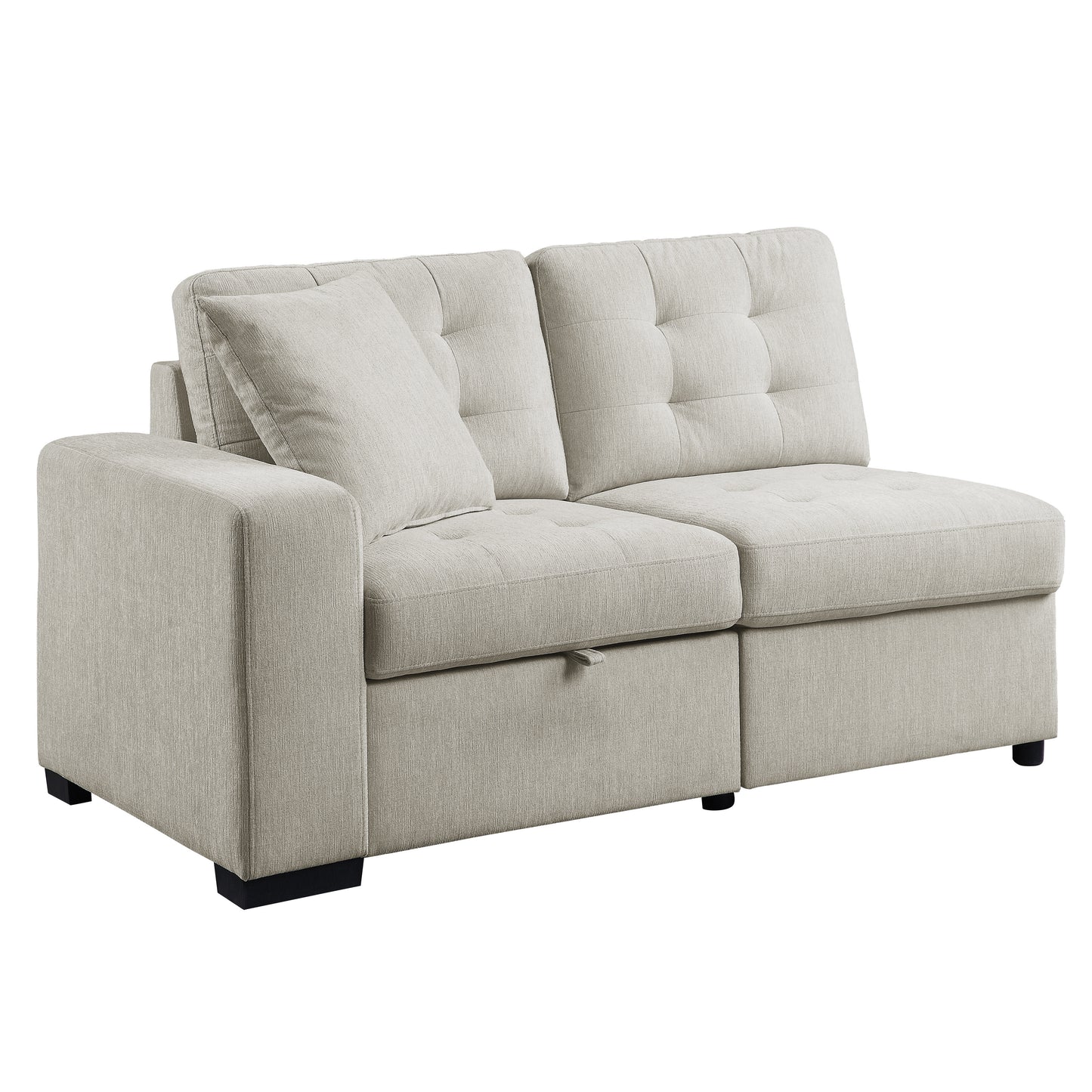 Homelegance Logansport Beige Chenille 2-Piece Sectional Sofa with Ottoman 9401BEG-22LRU