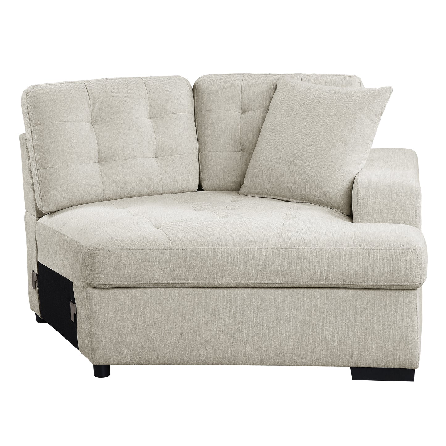 Homelegance Logansport Beige Chenille 2-Piece Sectional Sofa with Ottoman 9401BEG-22LRU