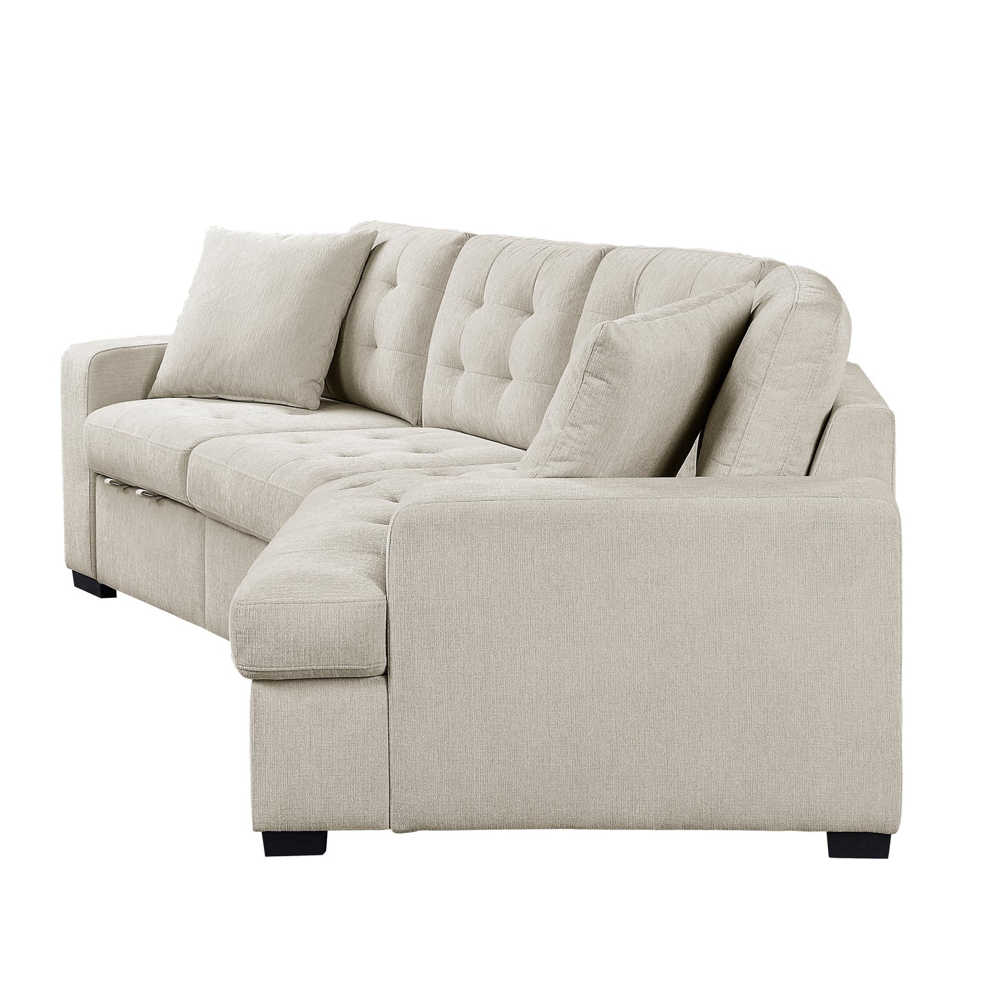 Homelegance Logansport Beige Chenille 2-Piece Sectional Sofa with Ottoman 9401BEG-22LRU