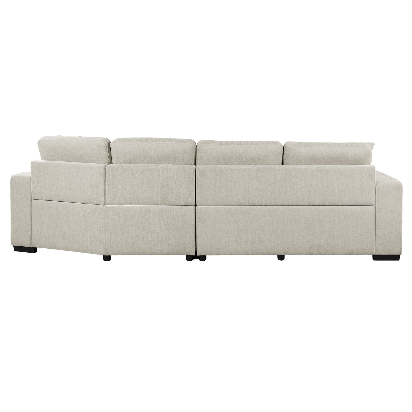 Homelegance Logansport Beige Chenille 2-Piece Sectional Sofa with Ottoman 9401BEG-22LRU