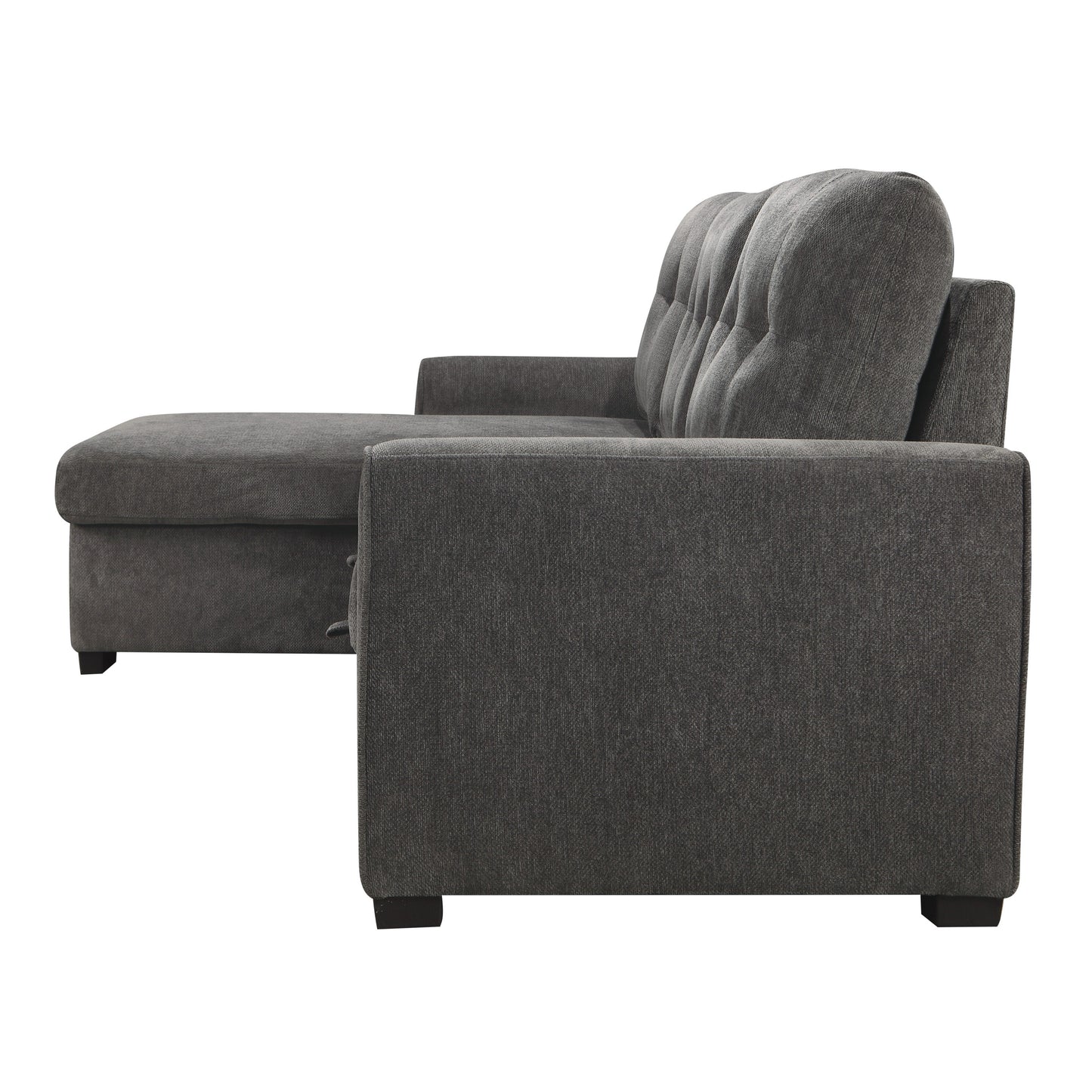 Homelegance Carolina Sectional Sofa Dark Gray Chenille with Pull-Out Bed 9402DGY-SC