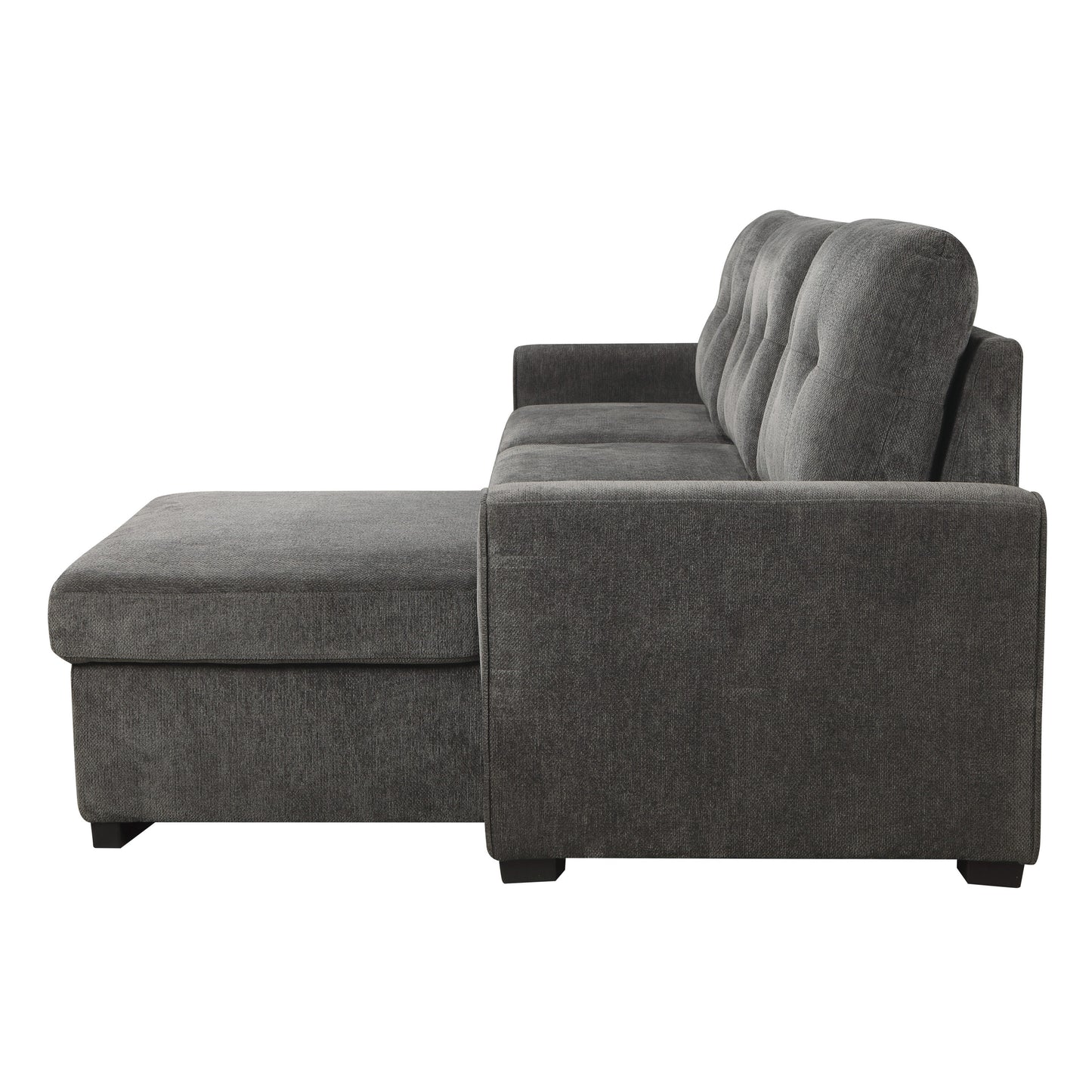 Homelegance Carolina Sectional Sofa Dark Gray Chenille with Pull-Out Bed 9402DGY-SC