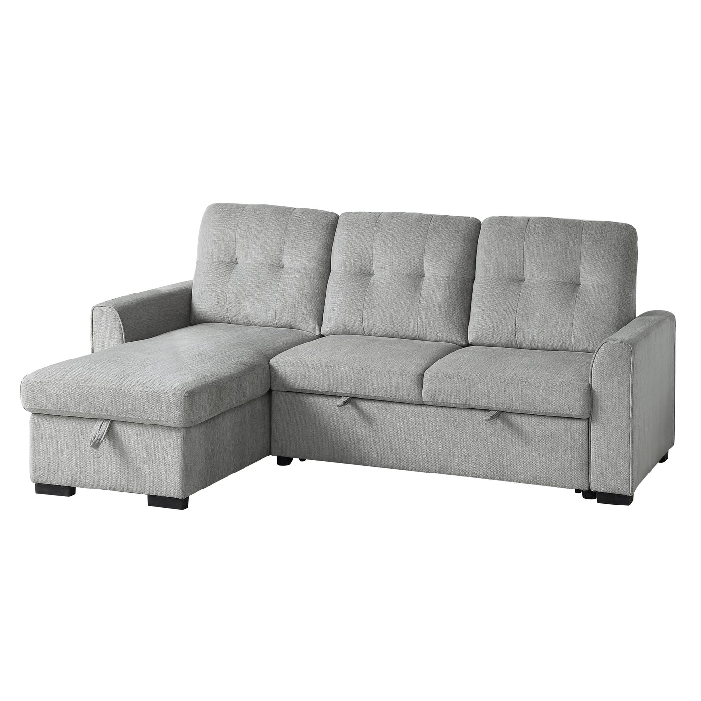 Homelegance Carolina Gray Chenille Reversible Sectional Sofa with Pull-Out Bed 9402GRY-SC