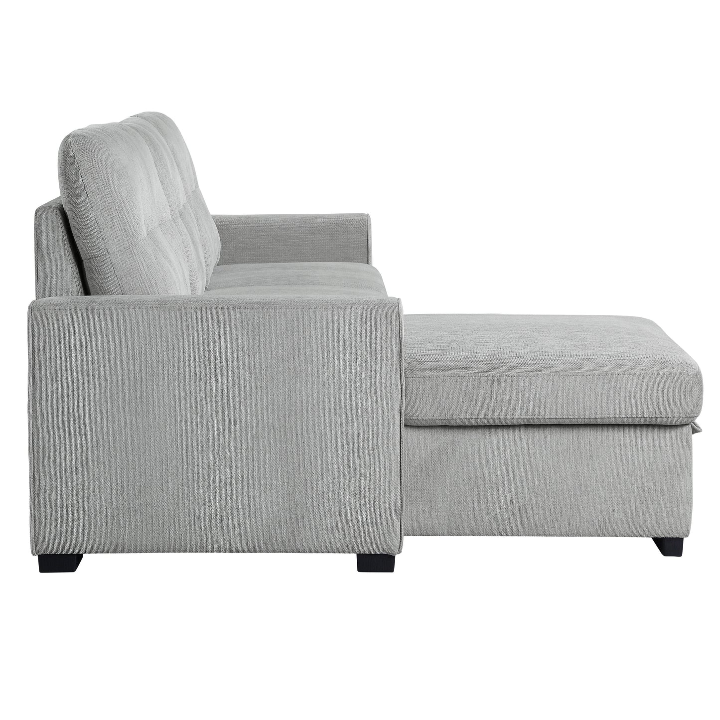 Homelegance Carolina Gray Chenille Reversible Sectional Sofa with Pull-Out Bed 9402GRY-SC