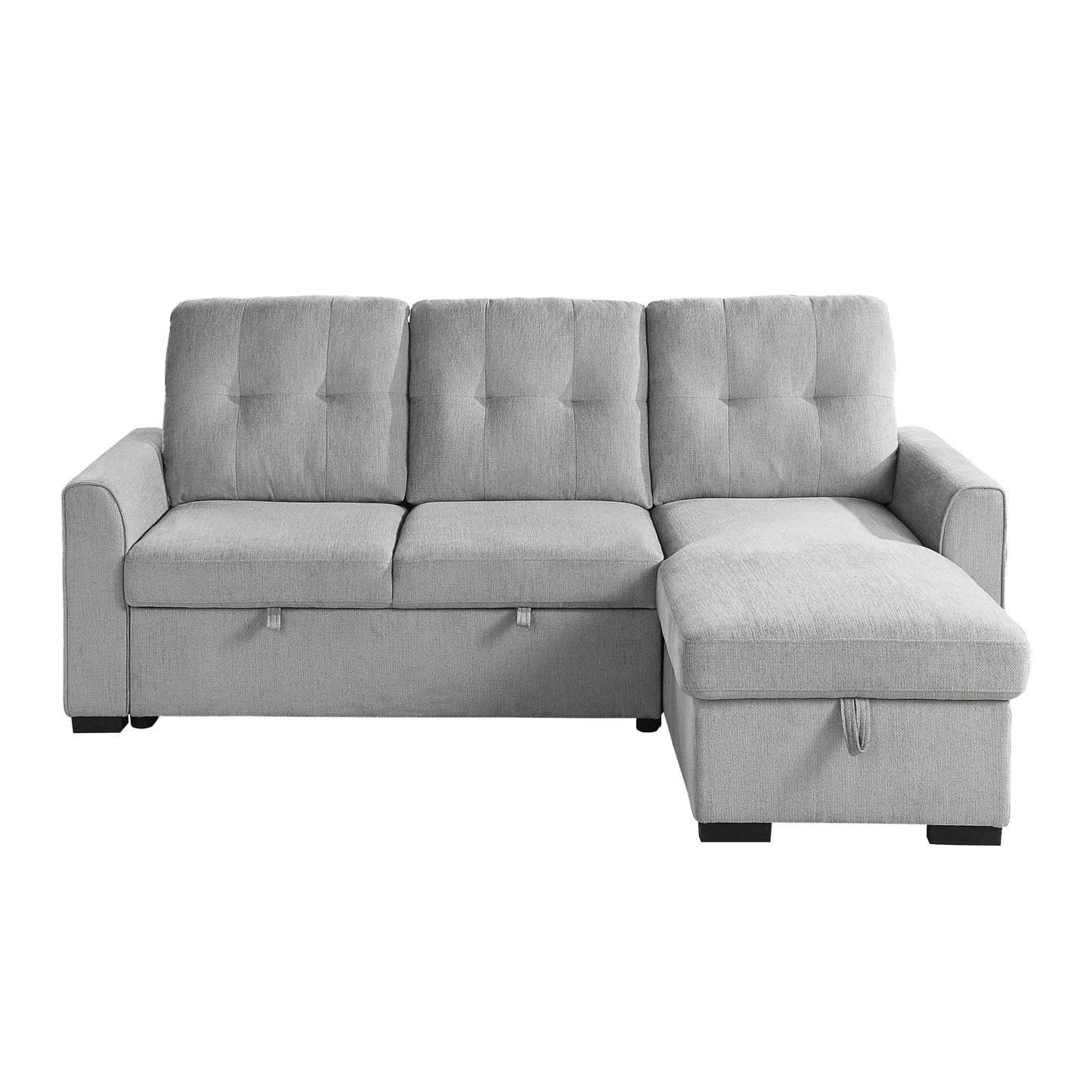 Homelegance Carolina Gray Chenille Reversible Sectional Sofa with Pull-Out Bed 9402GRY-SC