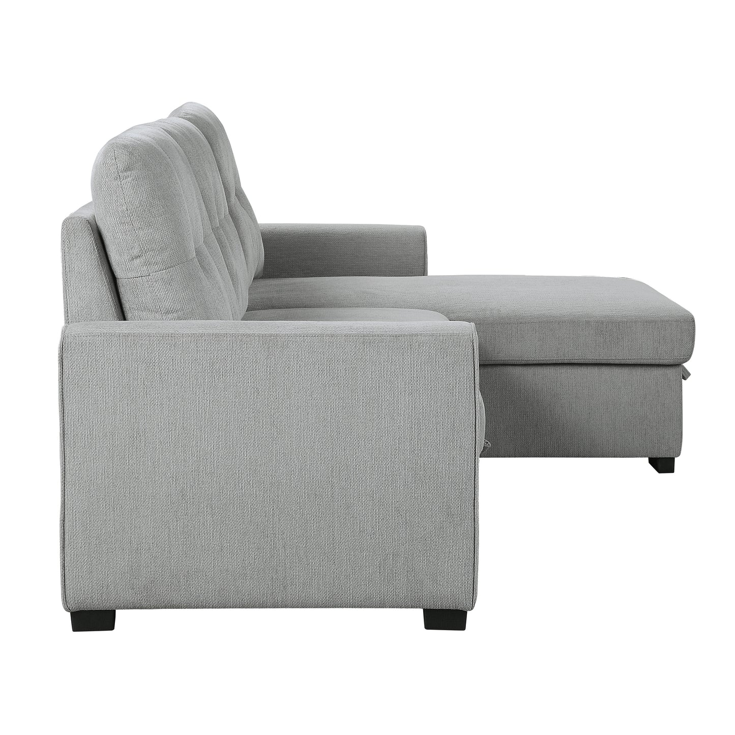 Homelegance Carolina Gray Chenille Reversible Sectional Sofa with Pull-Out Bed 9402GRY-SC