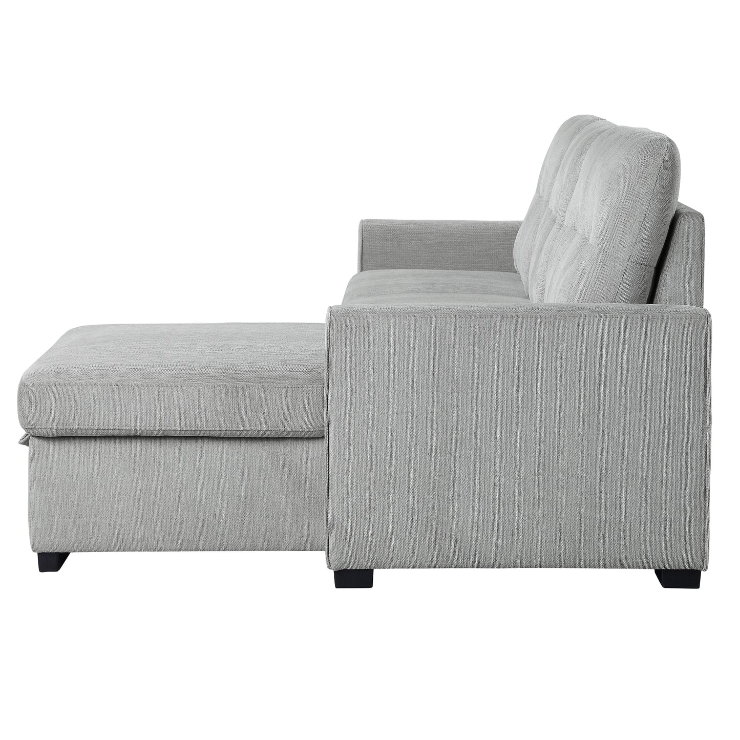 Homelegance Carolina Gray Chenille Reversible Sectional Sofa with Pull-Out Bed 9402GRY-SC